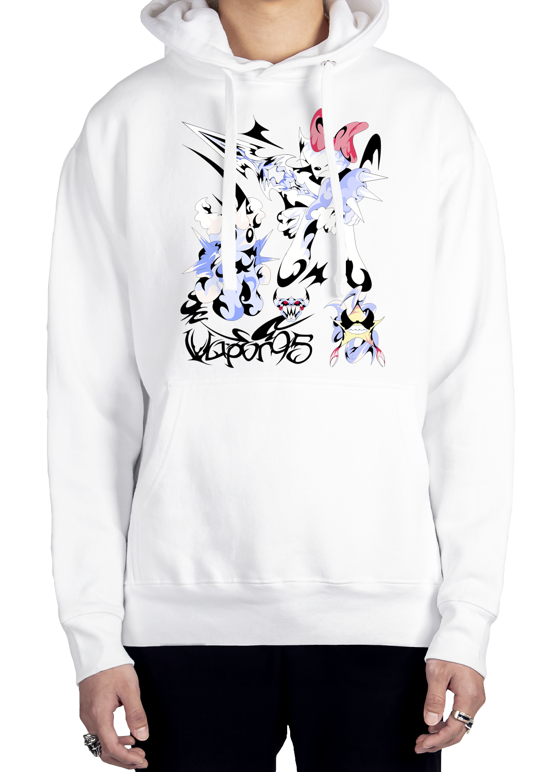 Revenge top hoodie white