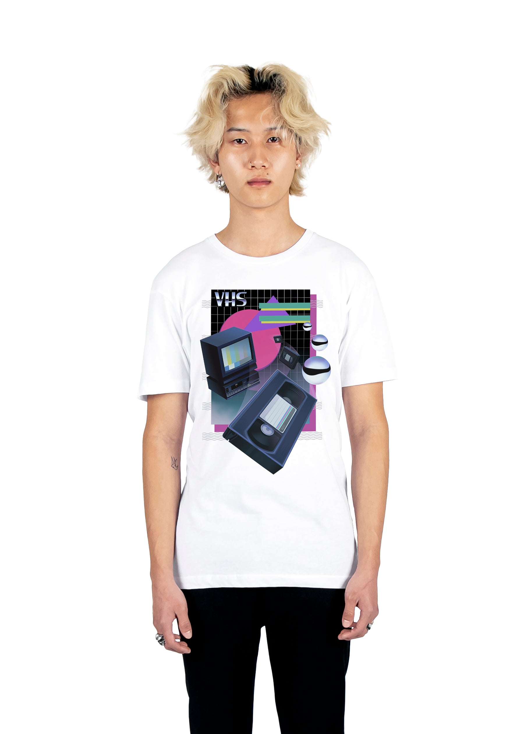 Blank Tape Tee Graphic Tee DTG White S