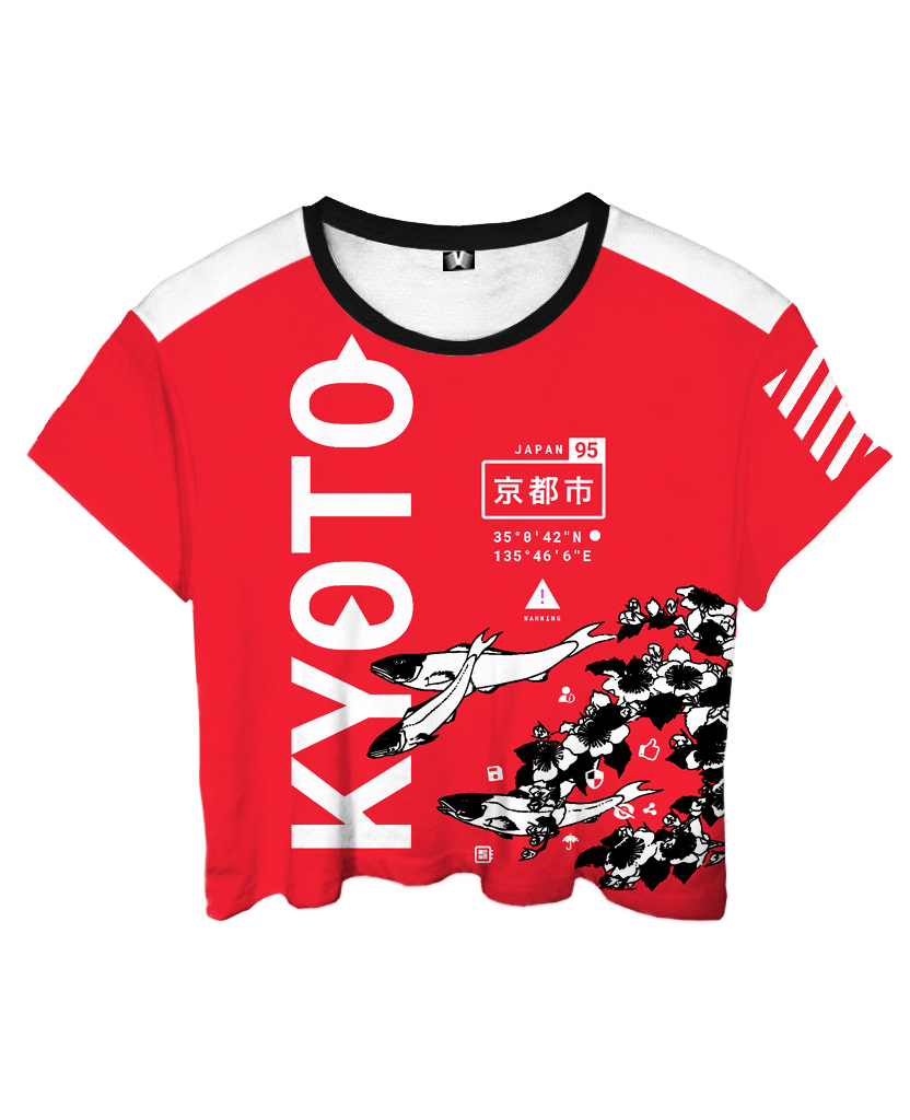 Kyoto Koi Crop Top Crop Top T6 S Red