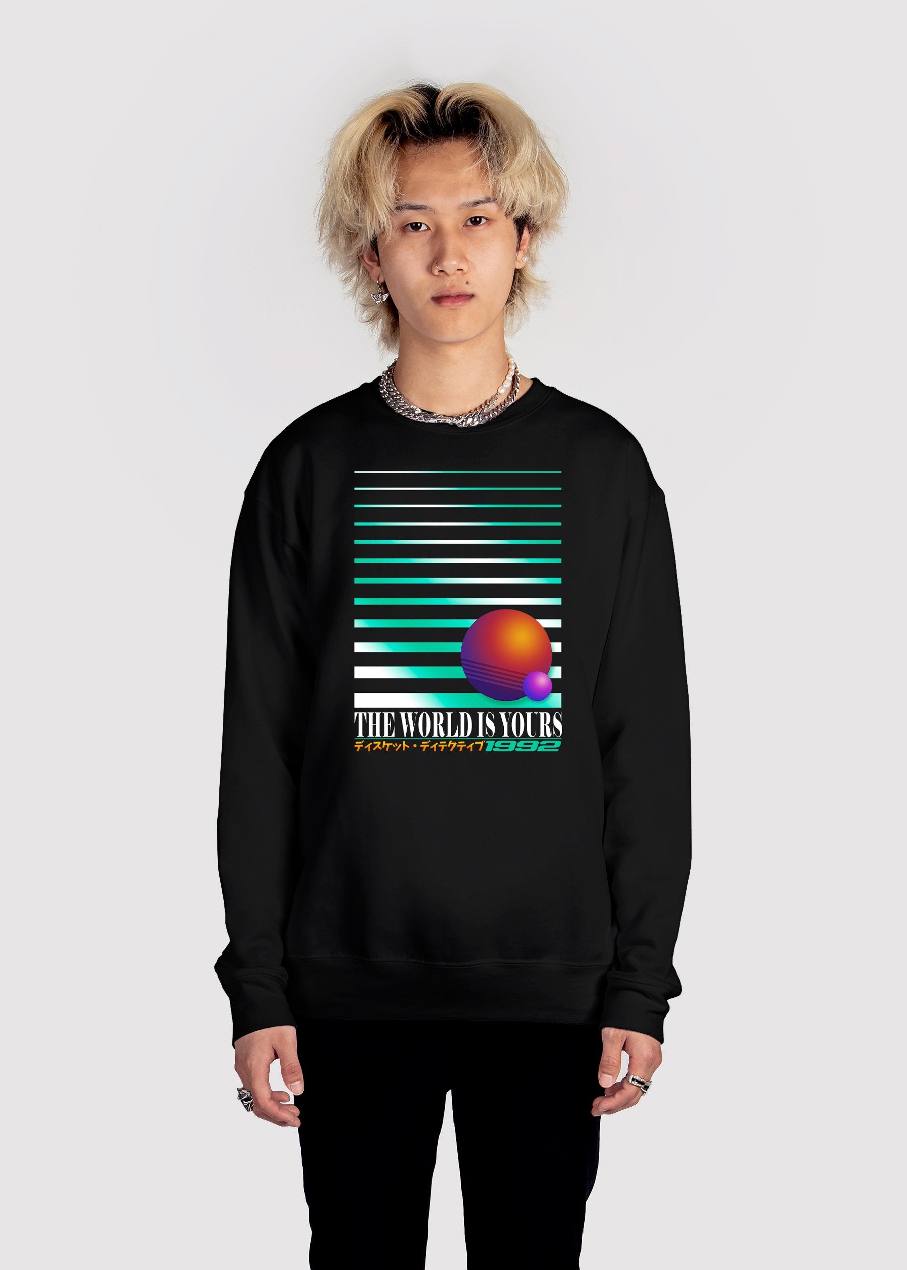 The World Is Yours Sweatshirt Graphic Sweatshirt Vapor95 Black S