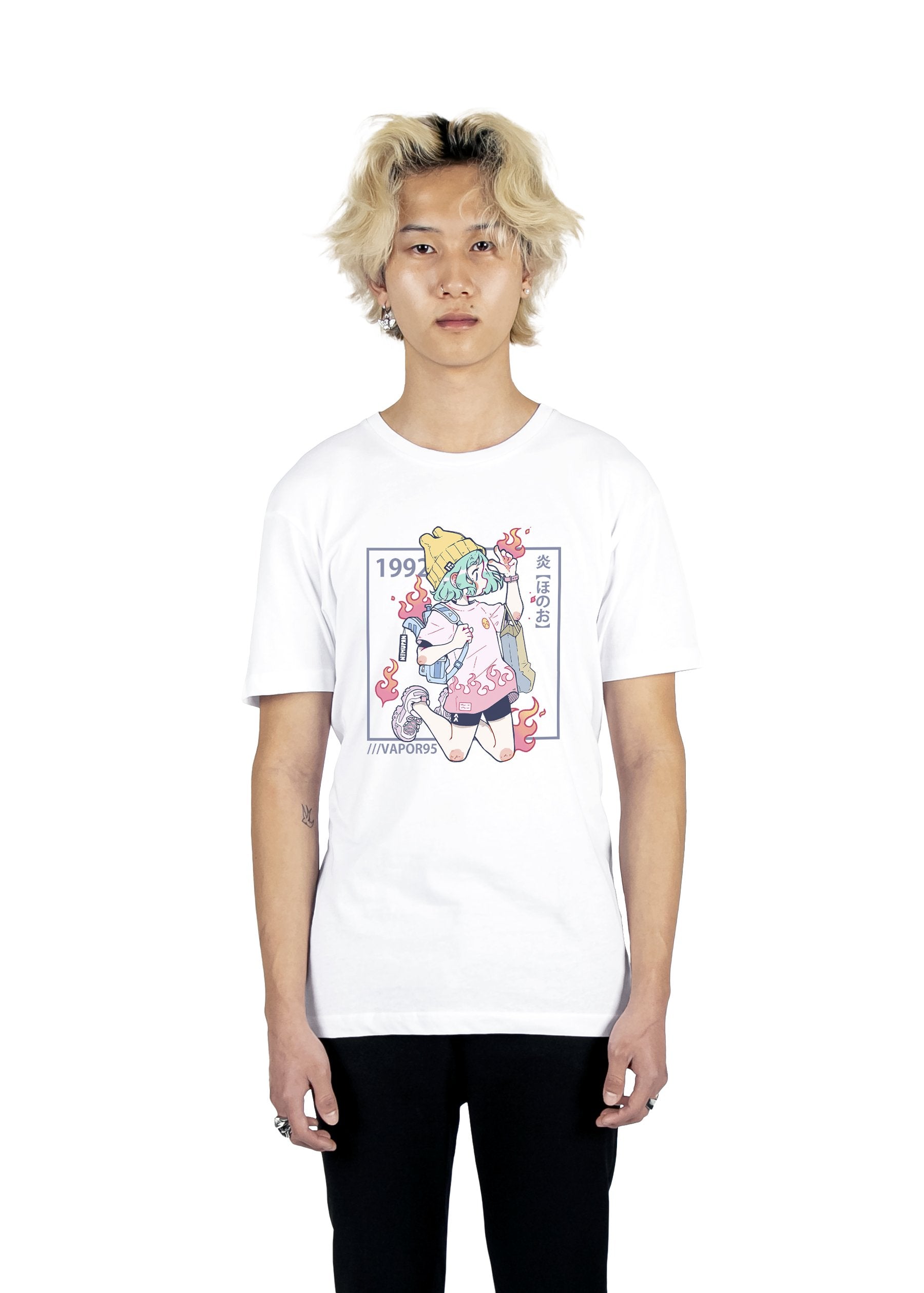 Playing With Fire Tee Graphic Tee DTG White S