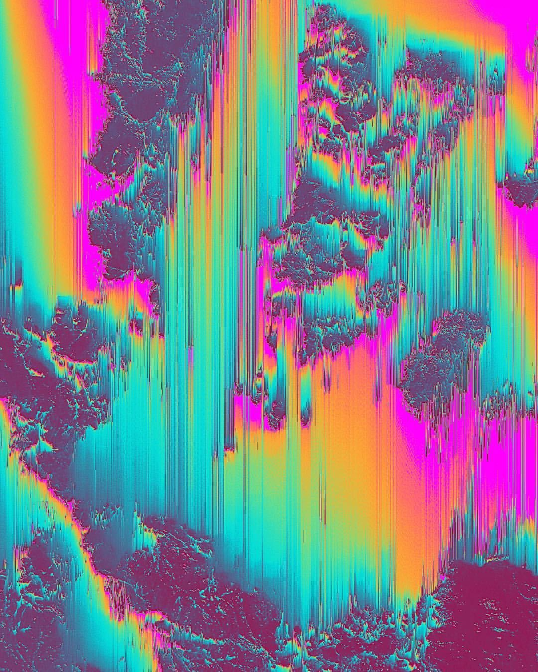 Abstract emotive digital artwork by Maalavidaa with vivid color washes and starry textures