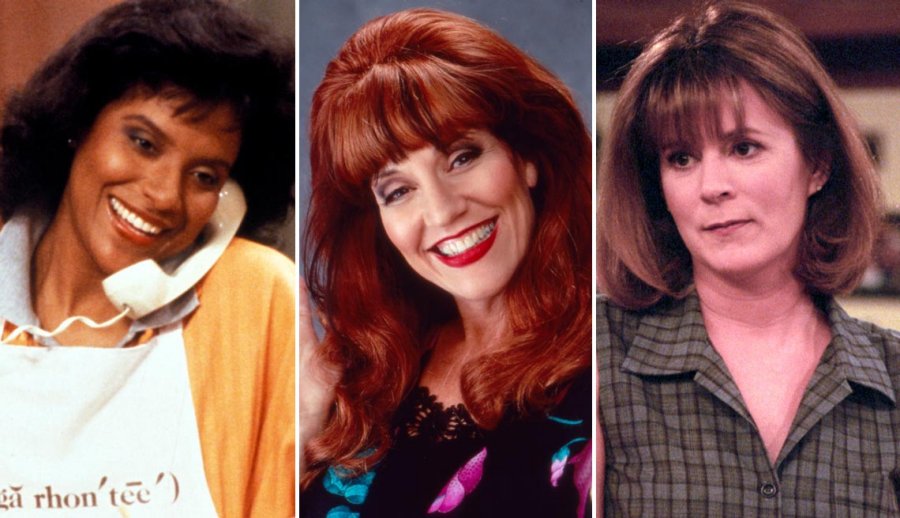 A collage of iconic 90s sitcom moms, celebrating the best TV mothers of the decade