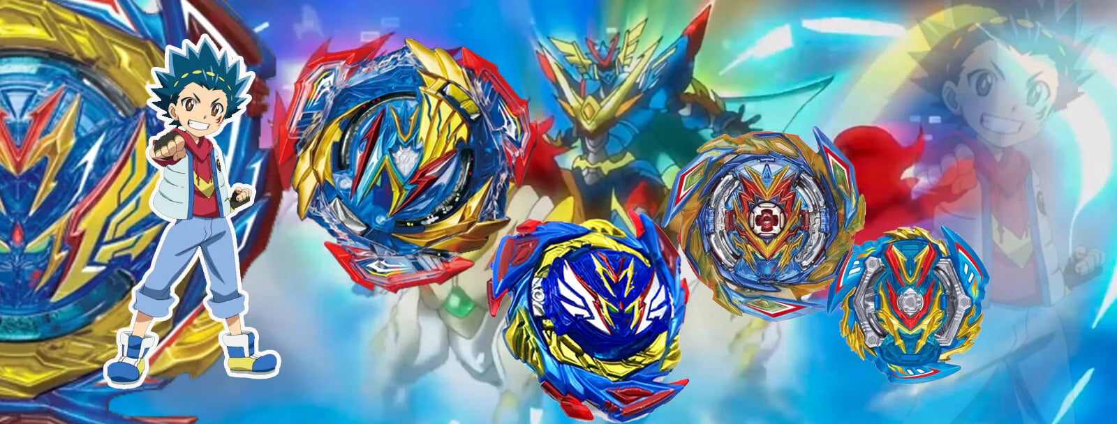 Colorful Beyblade spinning top toys, the early-2000s craze that grew into a competitive battling sport