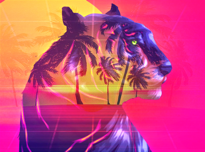 Damokles Time Machine album cover featured in the June synthwave playlist