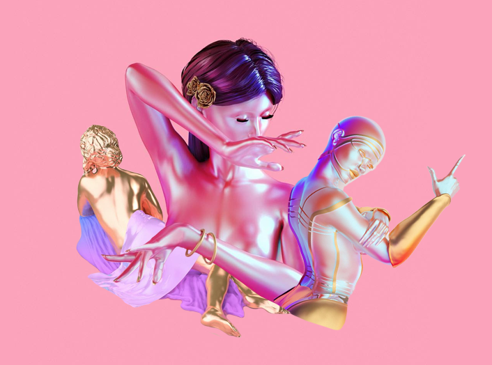 Surreal ethereal vaporwave digital illustrations by artist Blake Kathryn