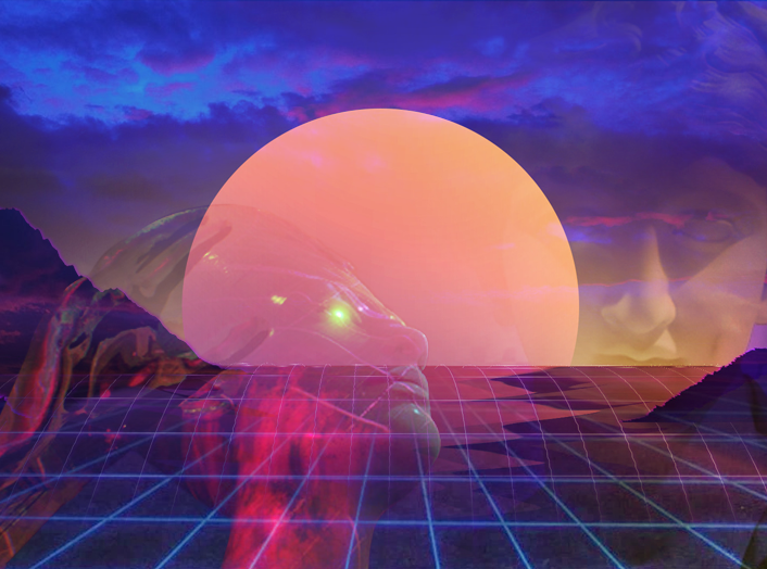 Oneohtrix Point Never portrait in a feature on the evolution of vaporwave music