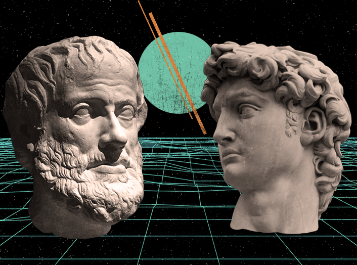 Vaporwave aesthetic artwork illustrating the philosophy and hauntology behind the vaporwave music and art movement