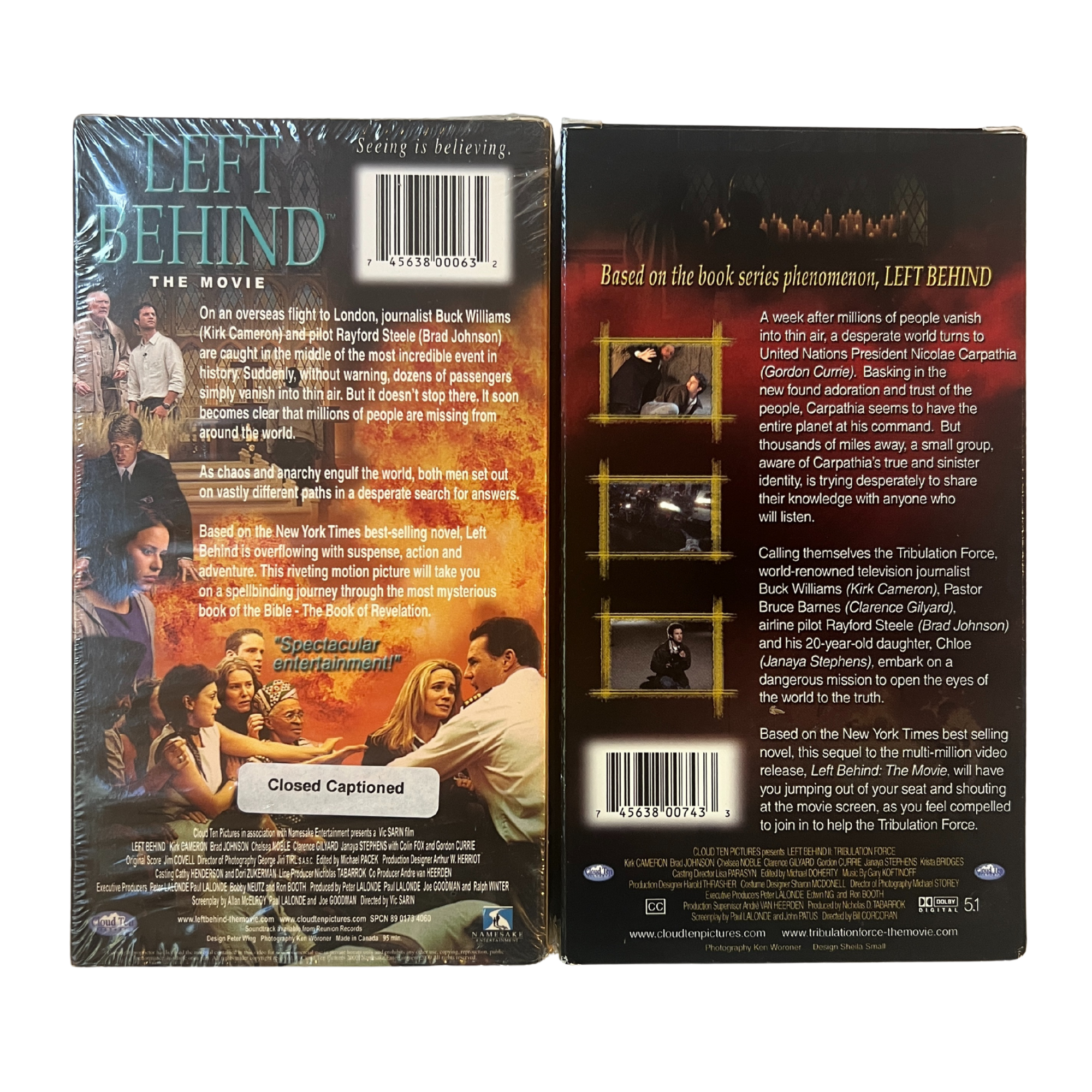 Left Behind 1 & 2 VHS Tapes
