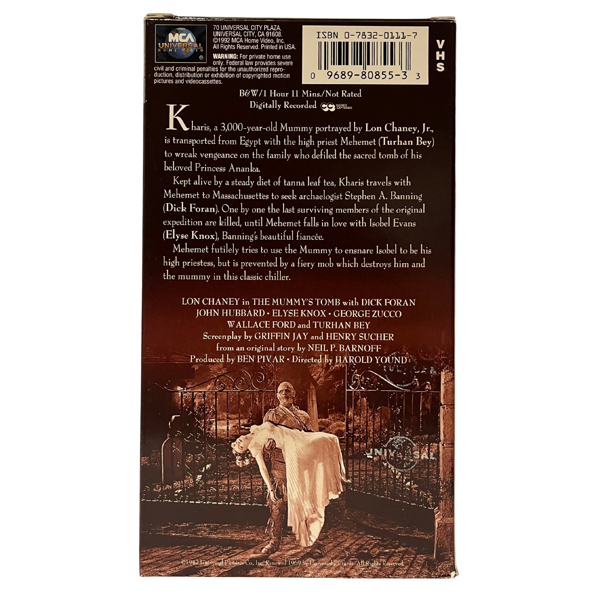 The Mummy's Tomb VHS Tape