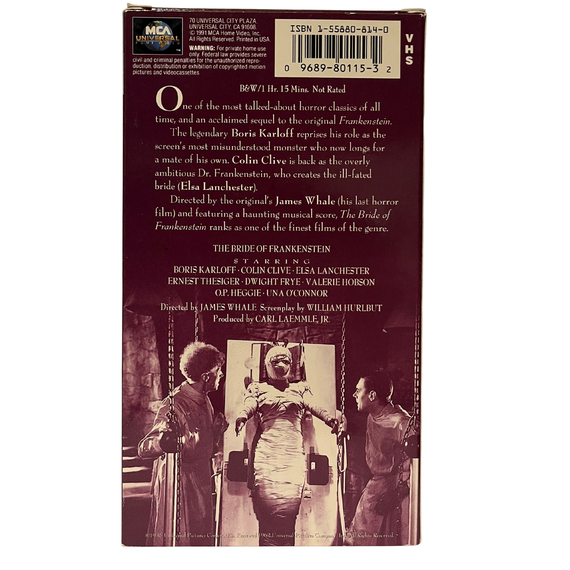 The Bride of Frankenstein VHS Tape