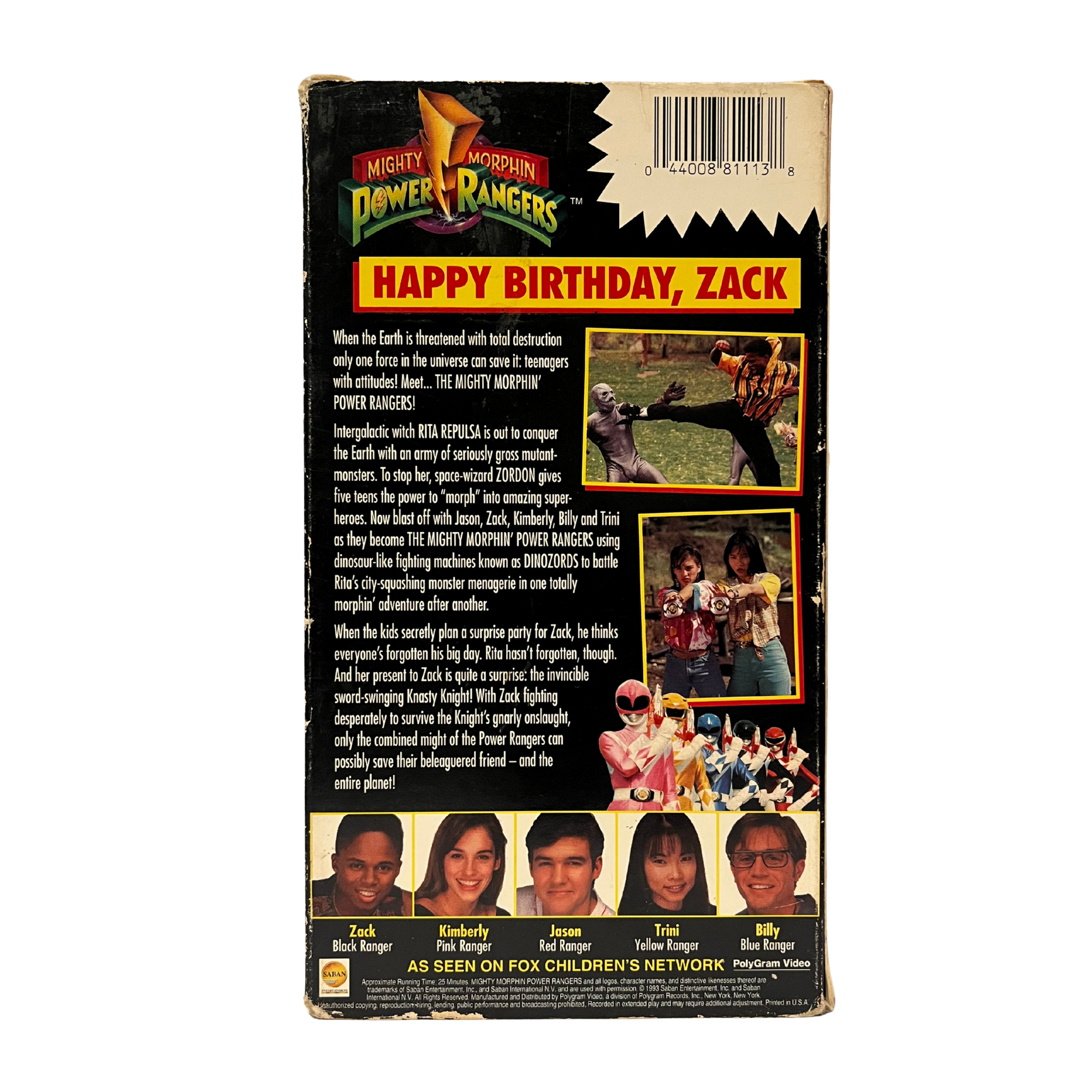 Power Rangers Happy Brithday Jack VHS Tape