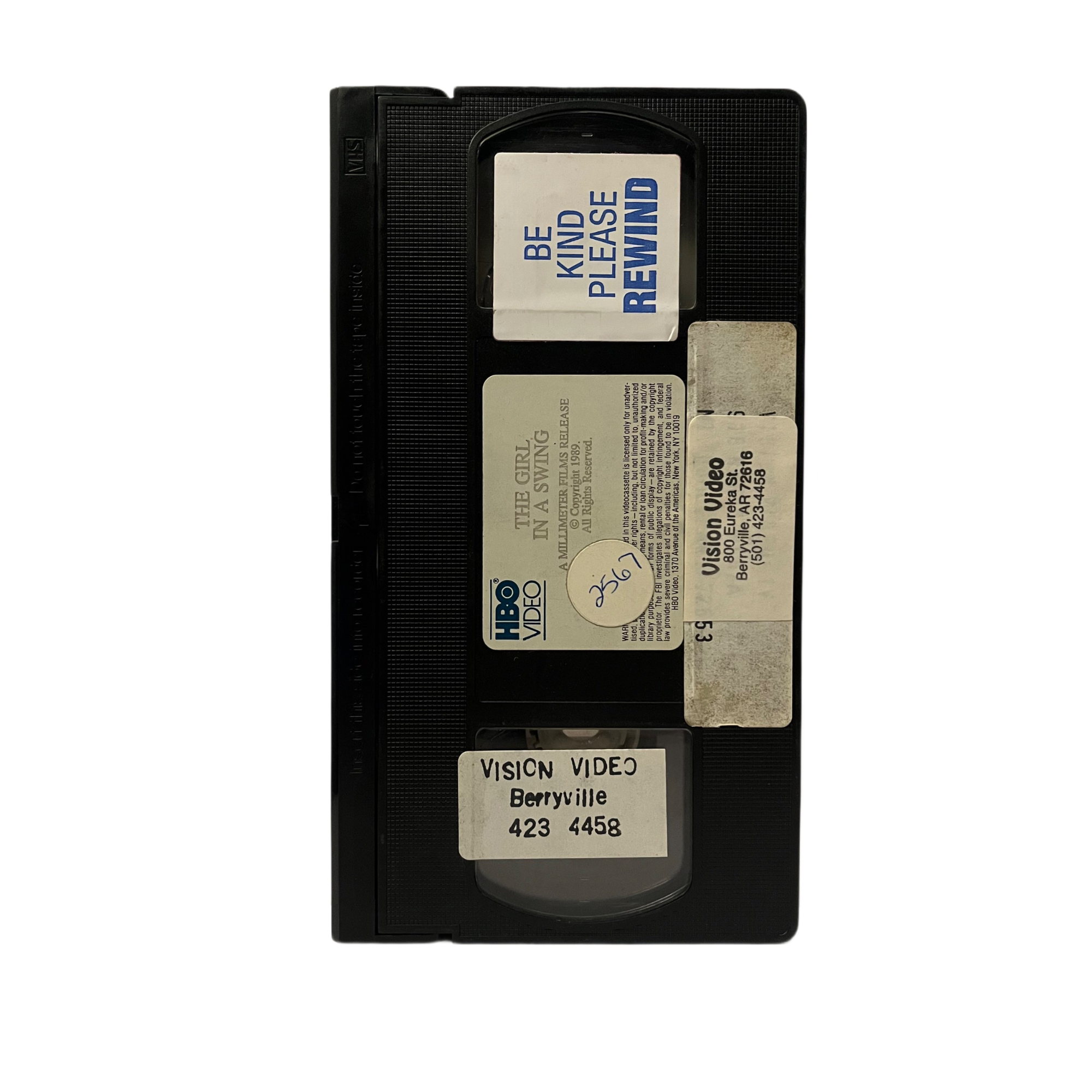 The Girl In A Swing VHS Tape