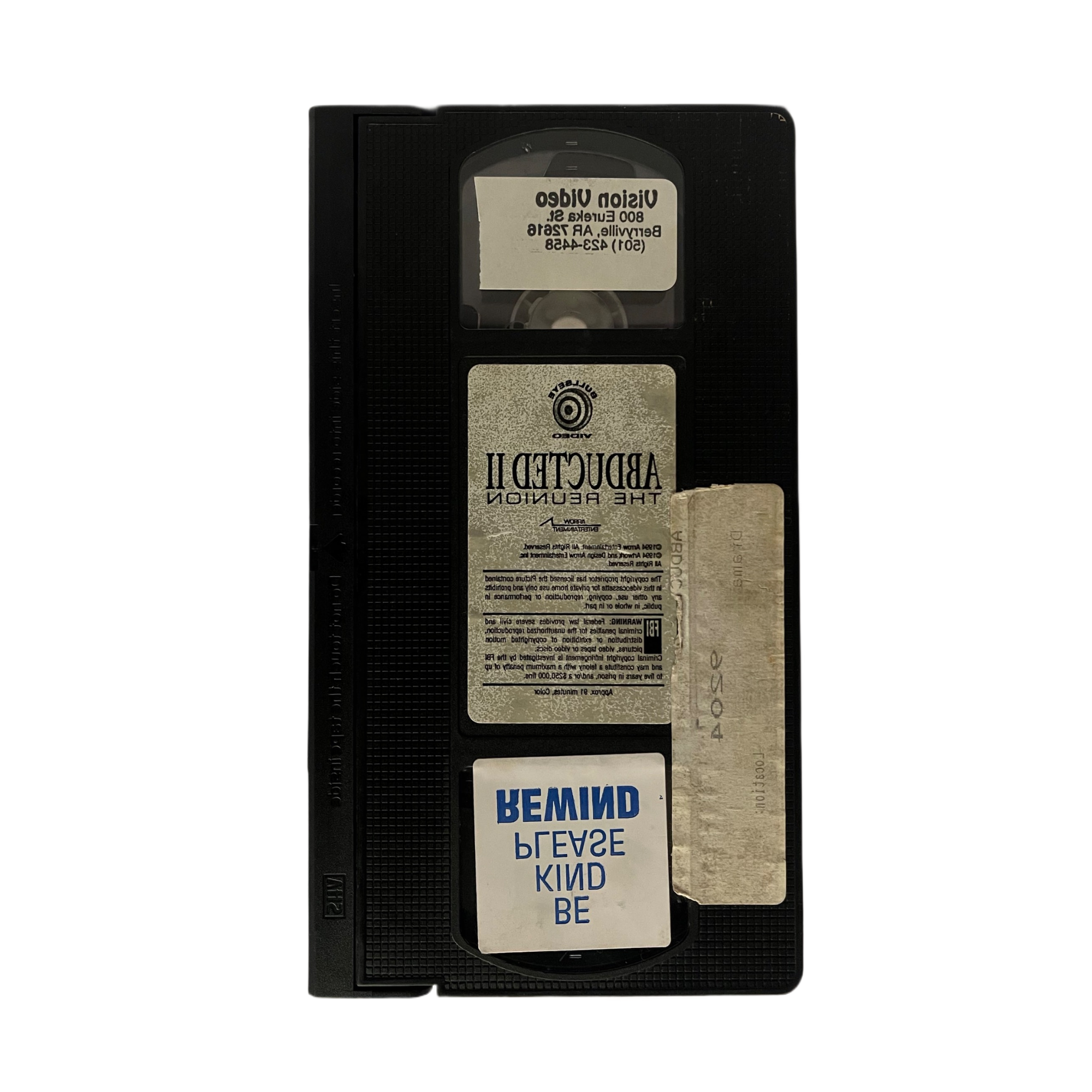 Abducted II: The Reunion VHS Tape