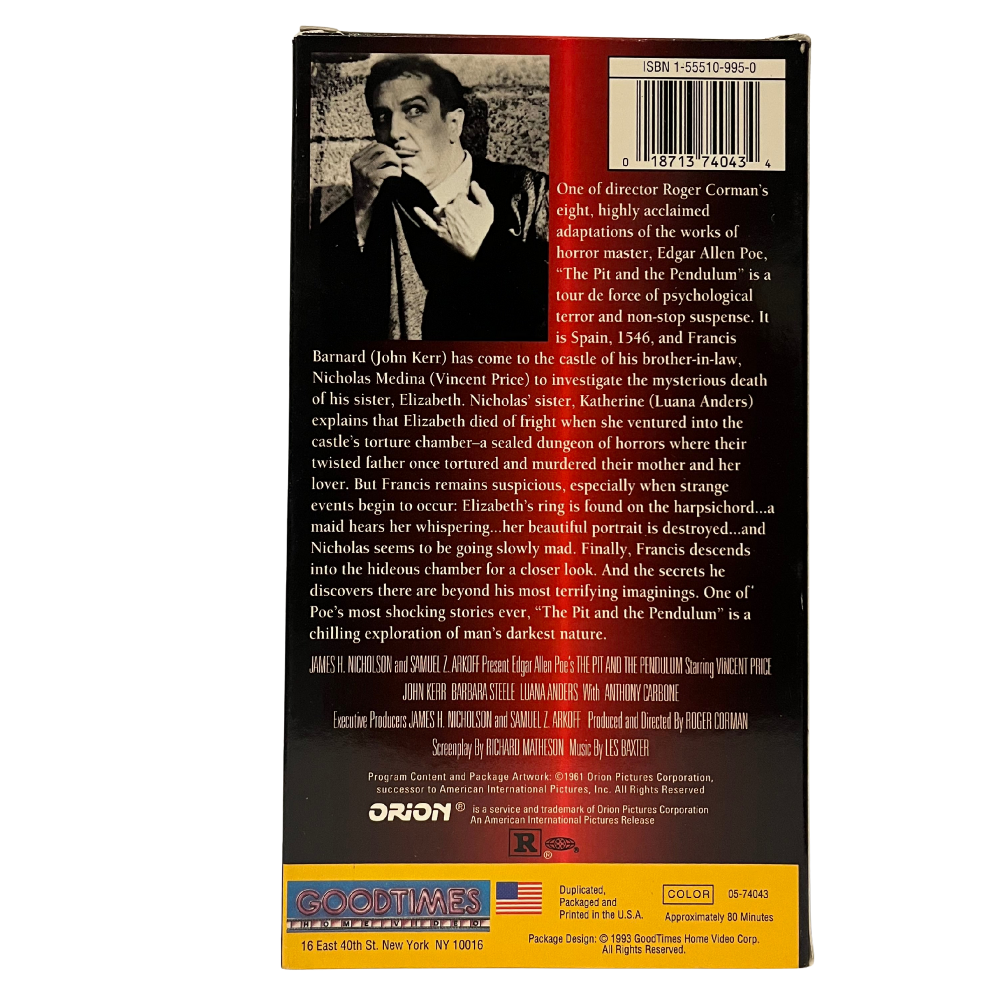 The Pit and the Pendulum VHS Tape