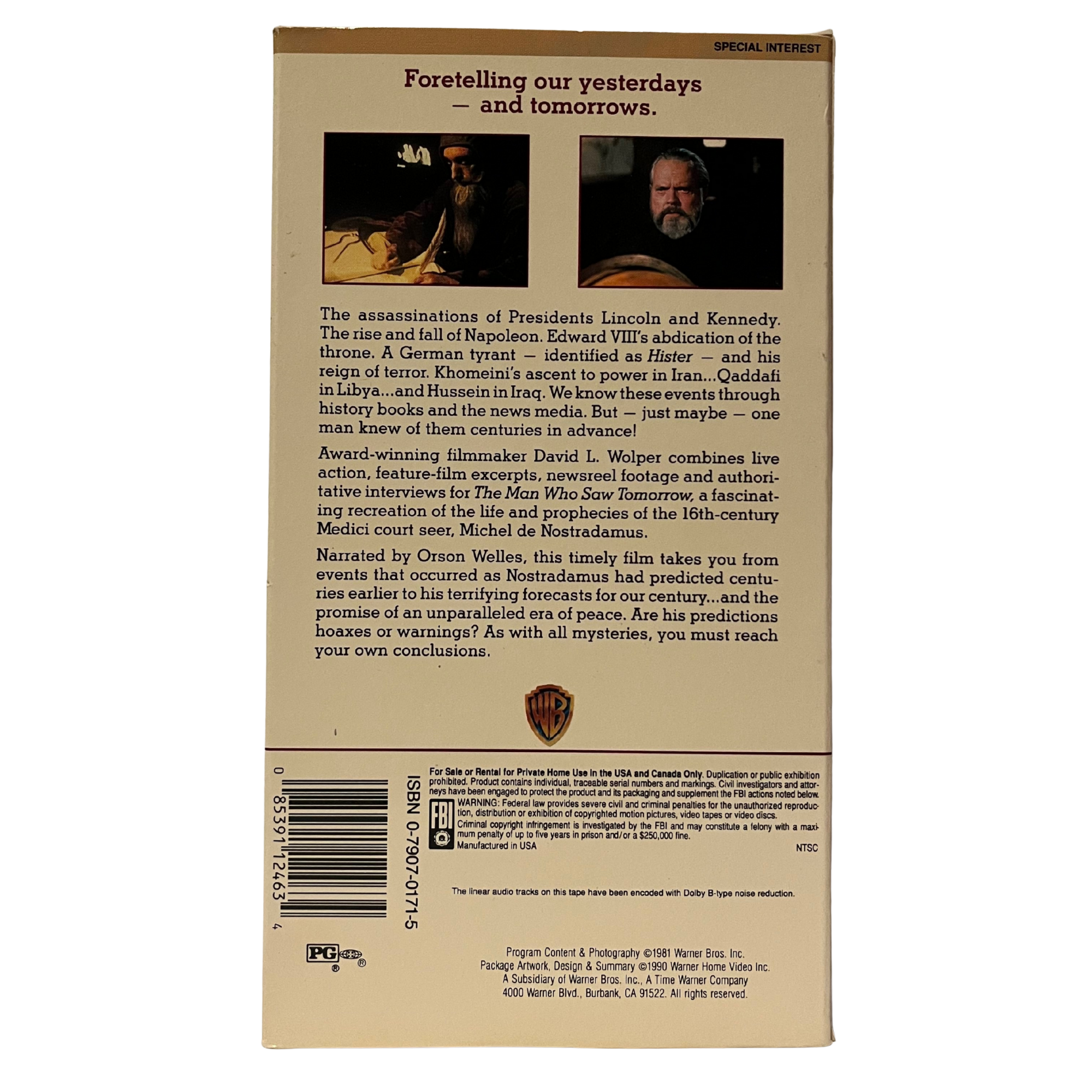 The Man Who Saw Tomorrow VHS Tape