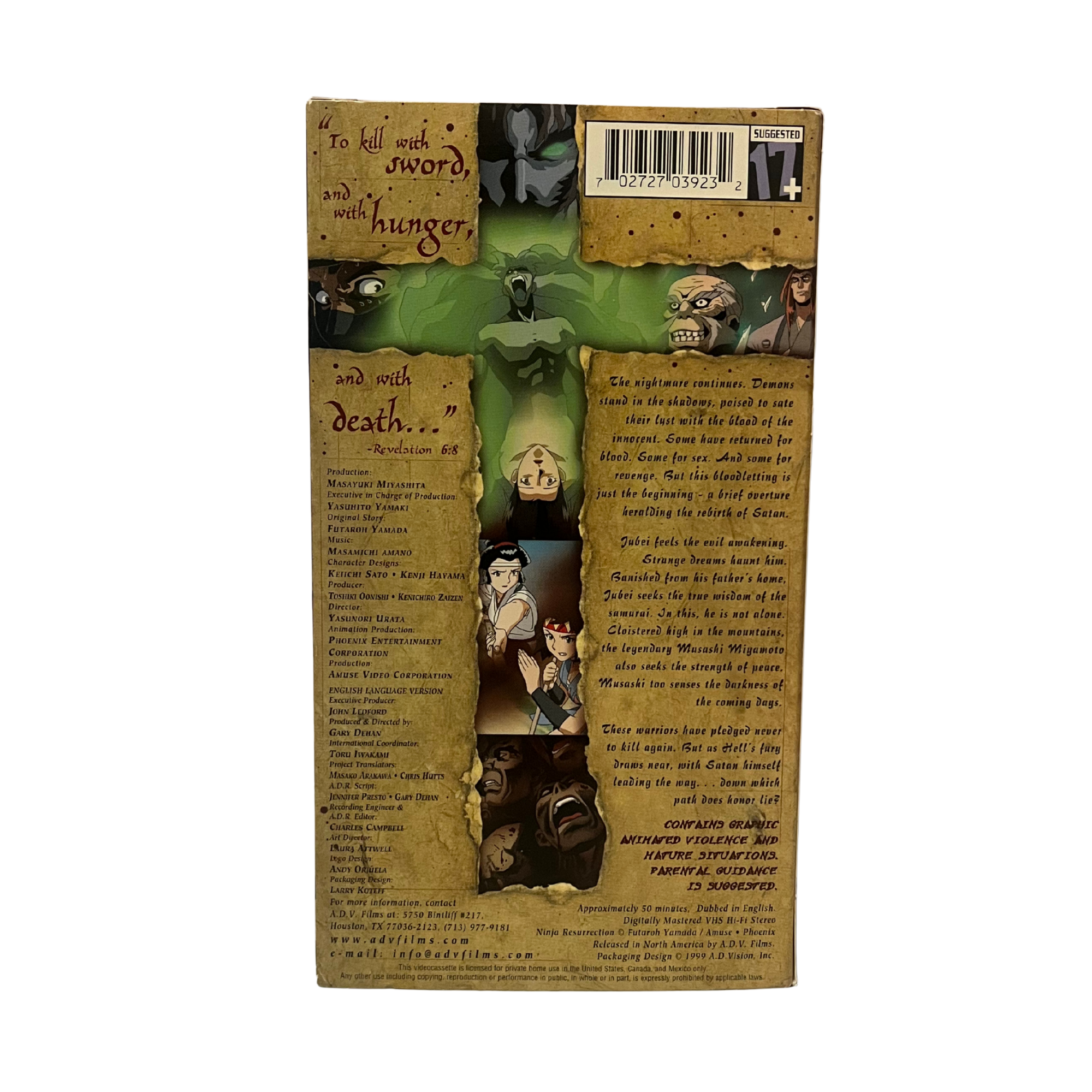 Ninja Resurrection: Hell's Spawn VHS Tape