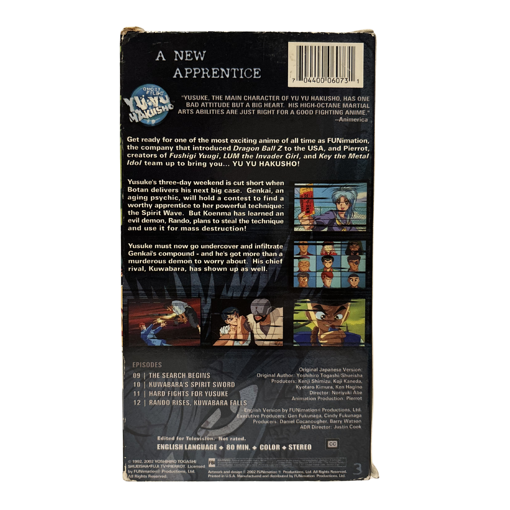 Yu yu Hakusho A New Apprentice VHS Tape