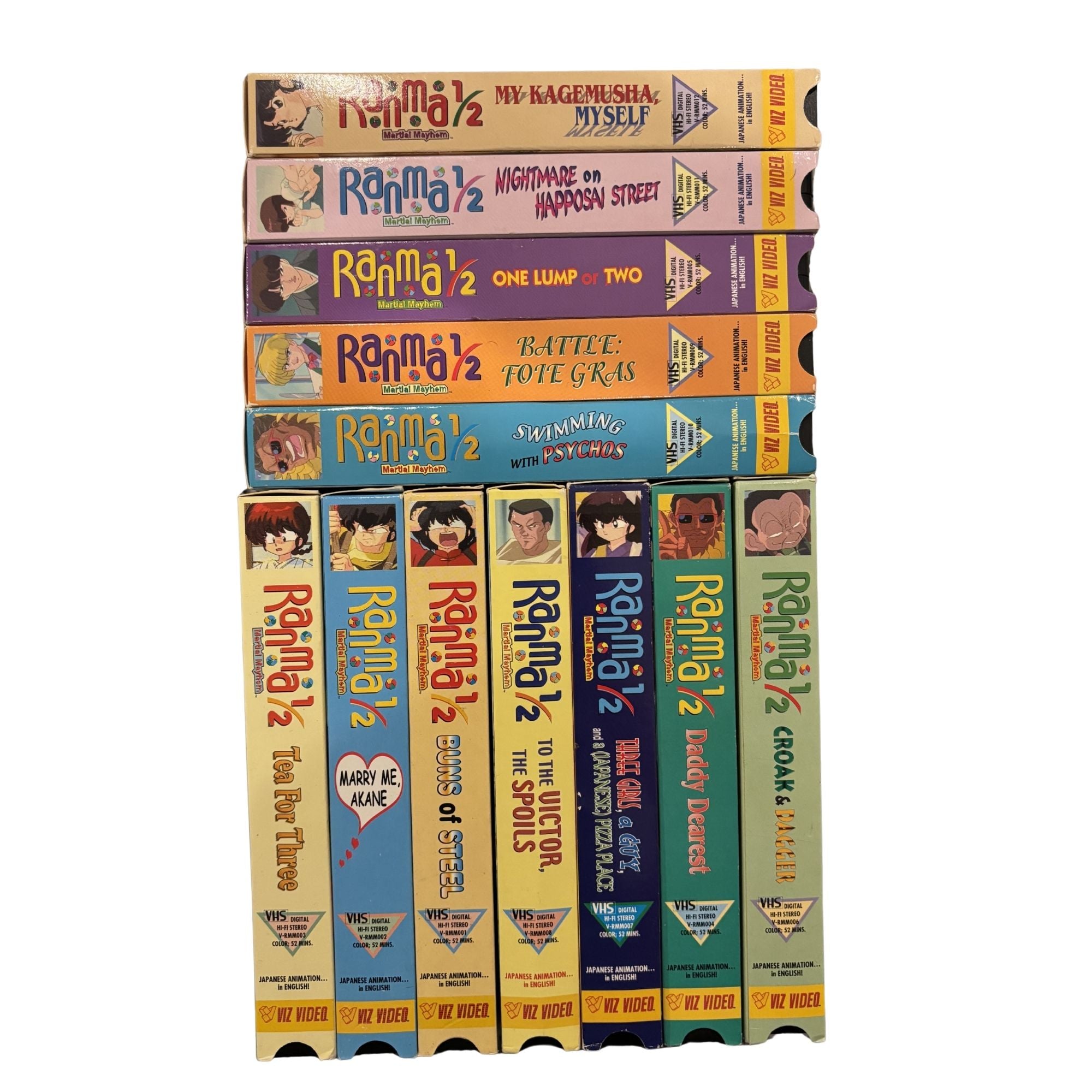 Ranma 1/2 Martial Mayhem Complete Season VHS Tape Set
