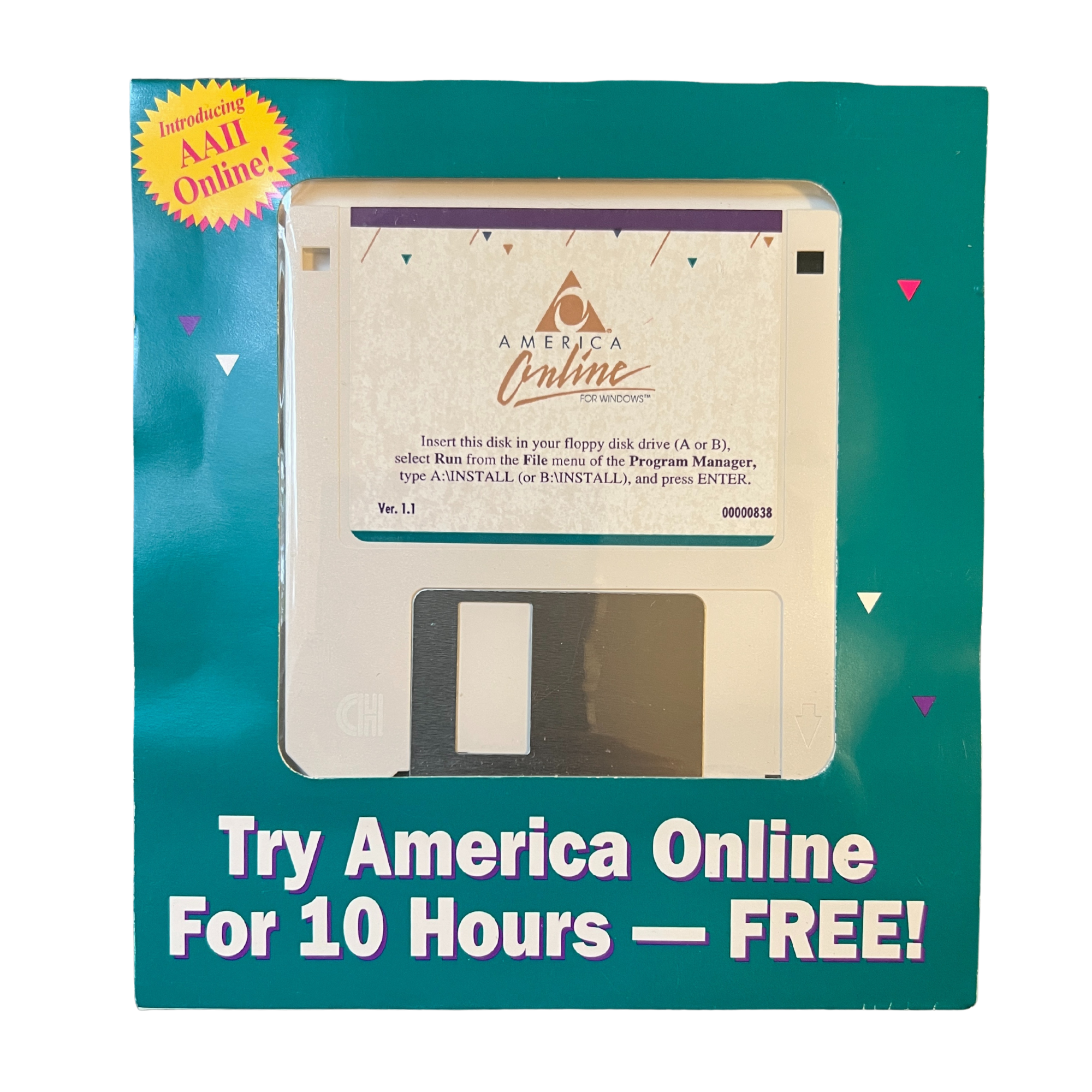 AOL Version 1.1 Floppy Disc (sealed)