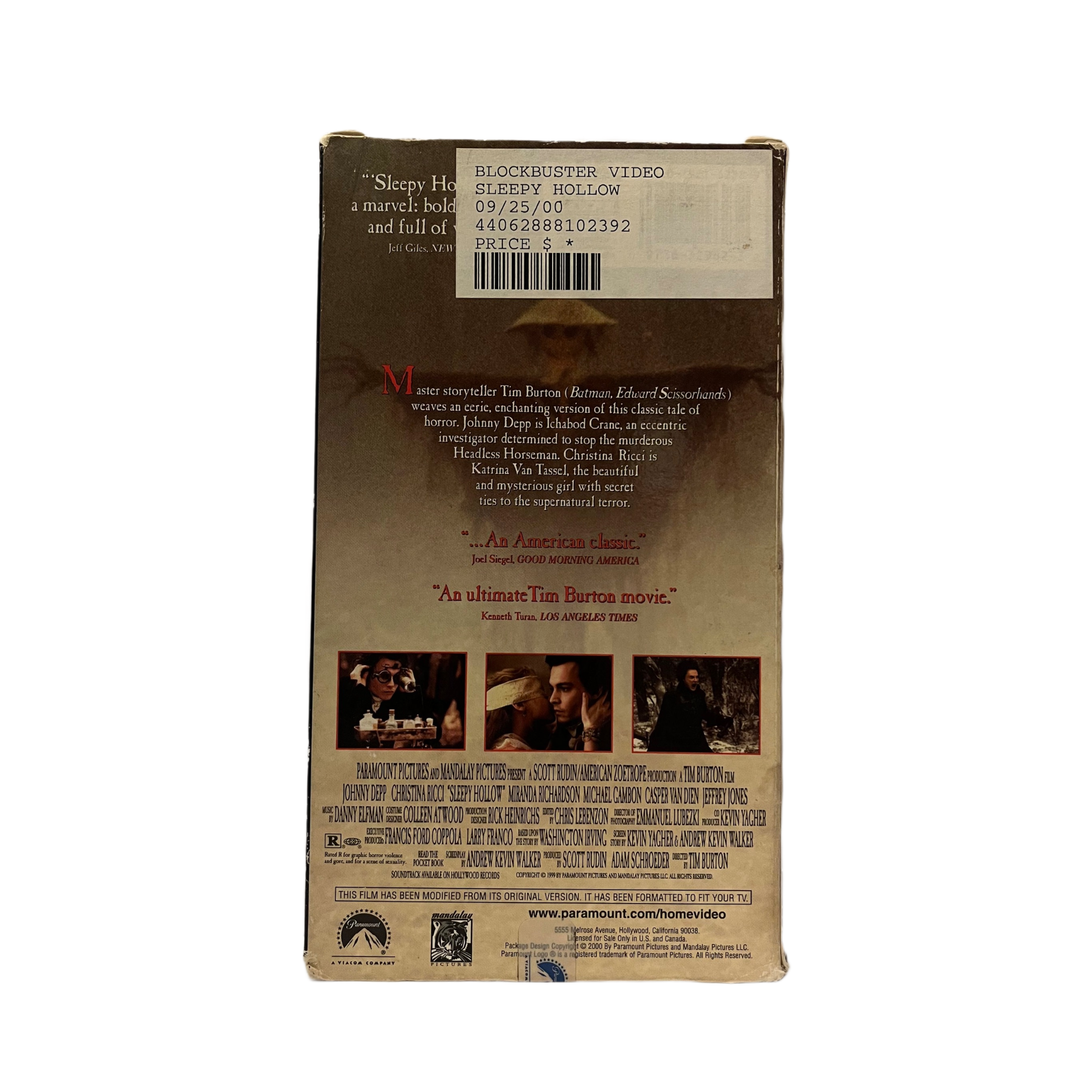 Sleepy Hollow VHS Tape