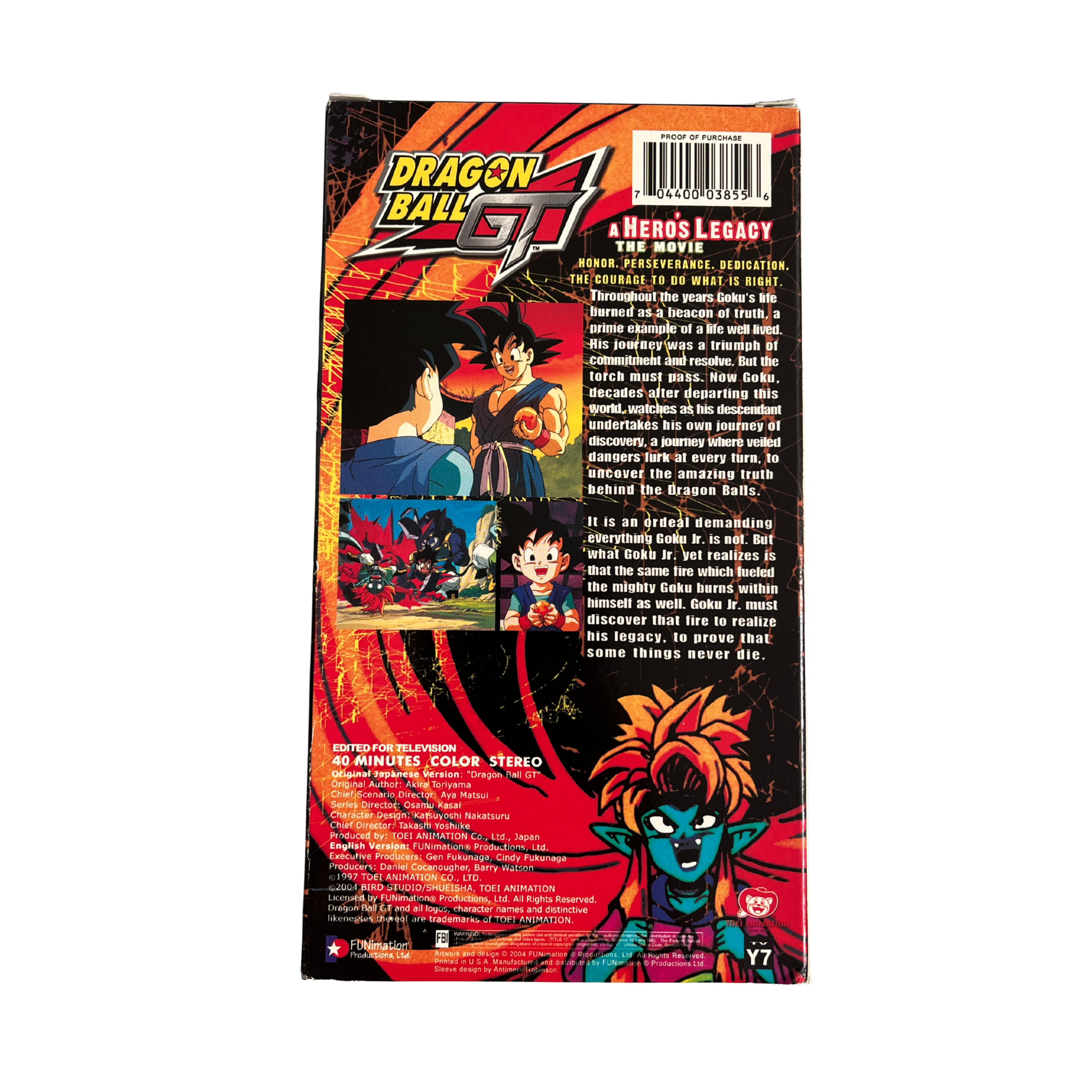 Dragon Ball GT: A Hero's Legacy The Movie VHS Tape