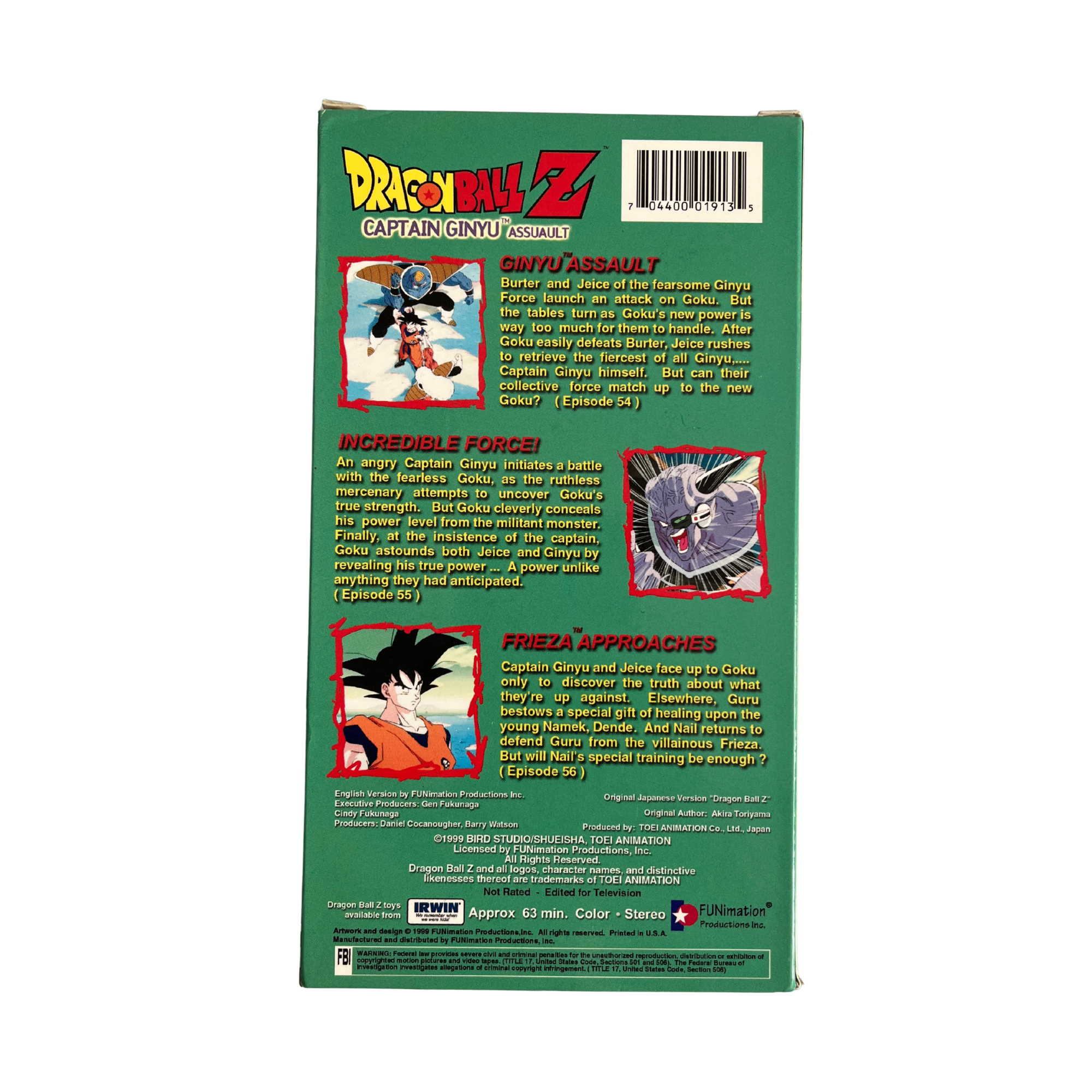 Dragon Ball Z: Captain Ginyu Assault VHS Tape