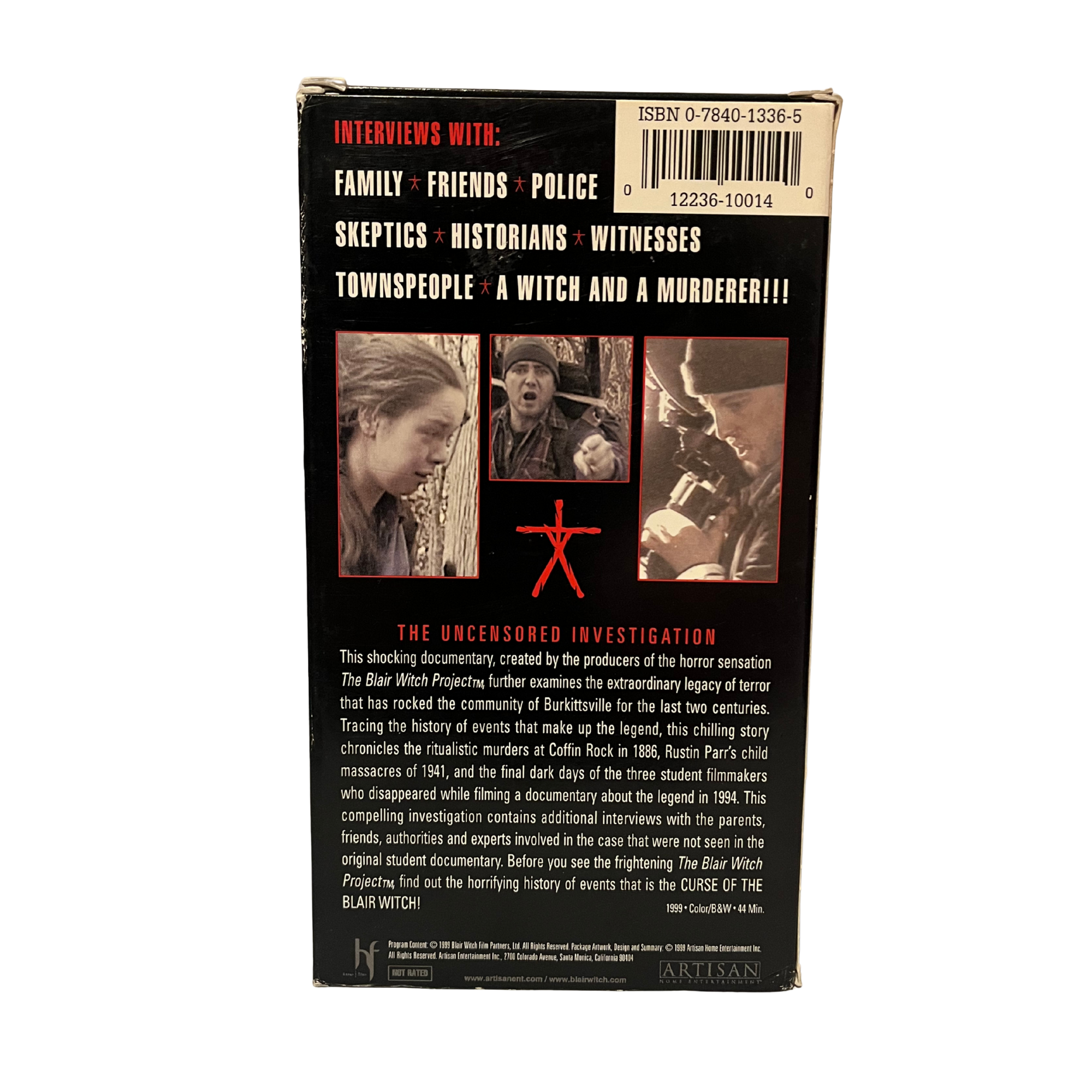 Curse Of The Blair Witch VHS Tape