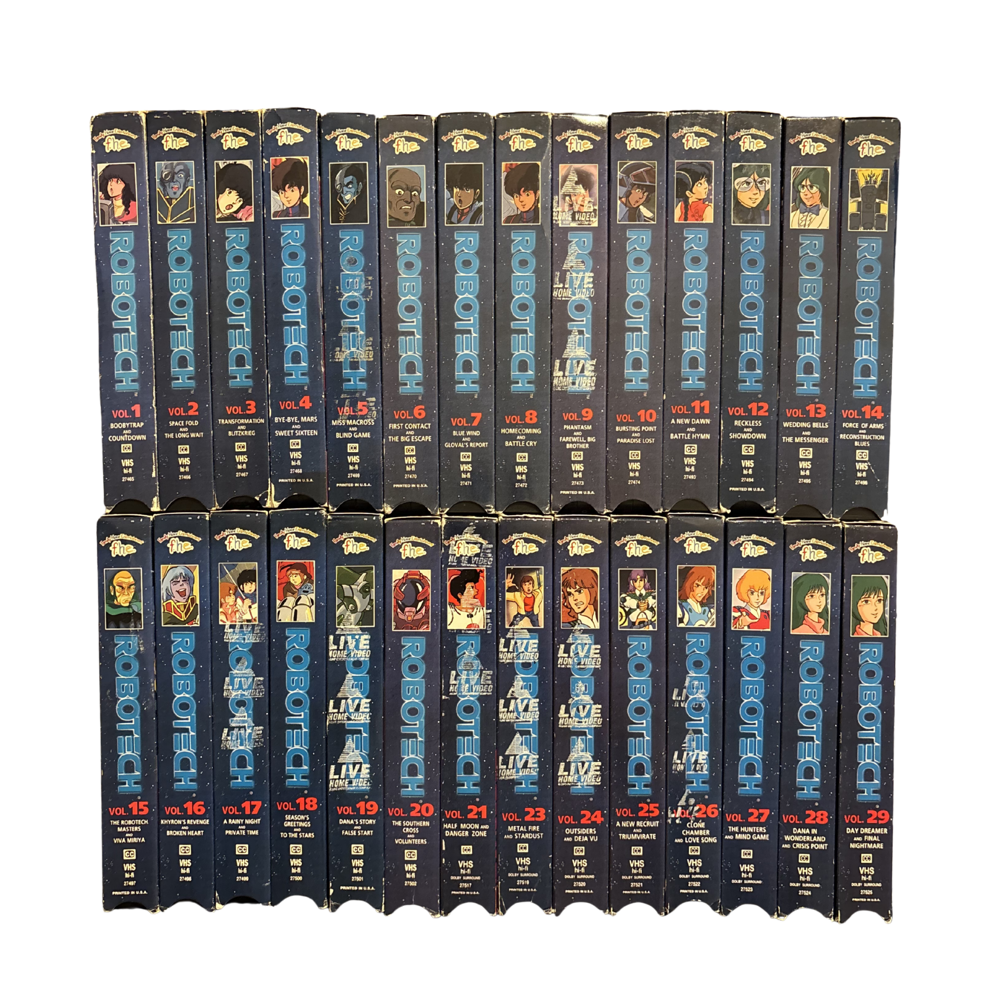 Robotech Complete Series (Missing Tape 22) VHS Tape Set