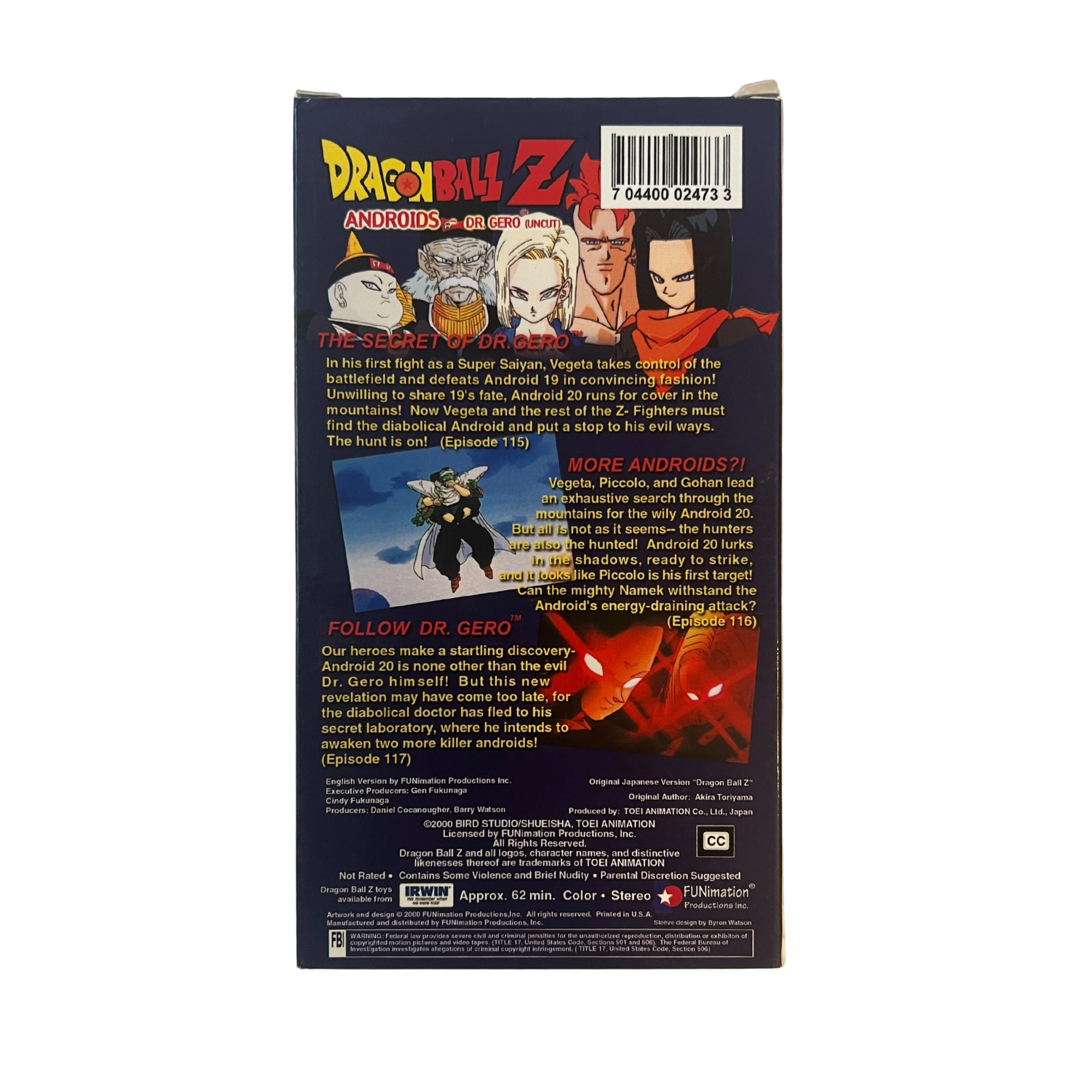 Dragon Ball Z: Androids, Dr. Gero (uncut) VHS Tape