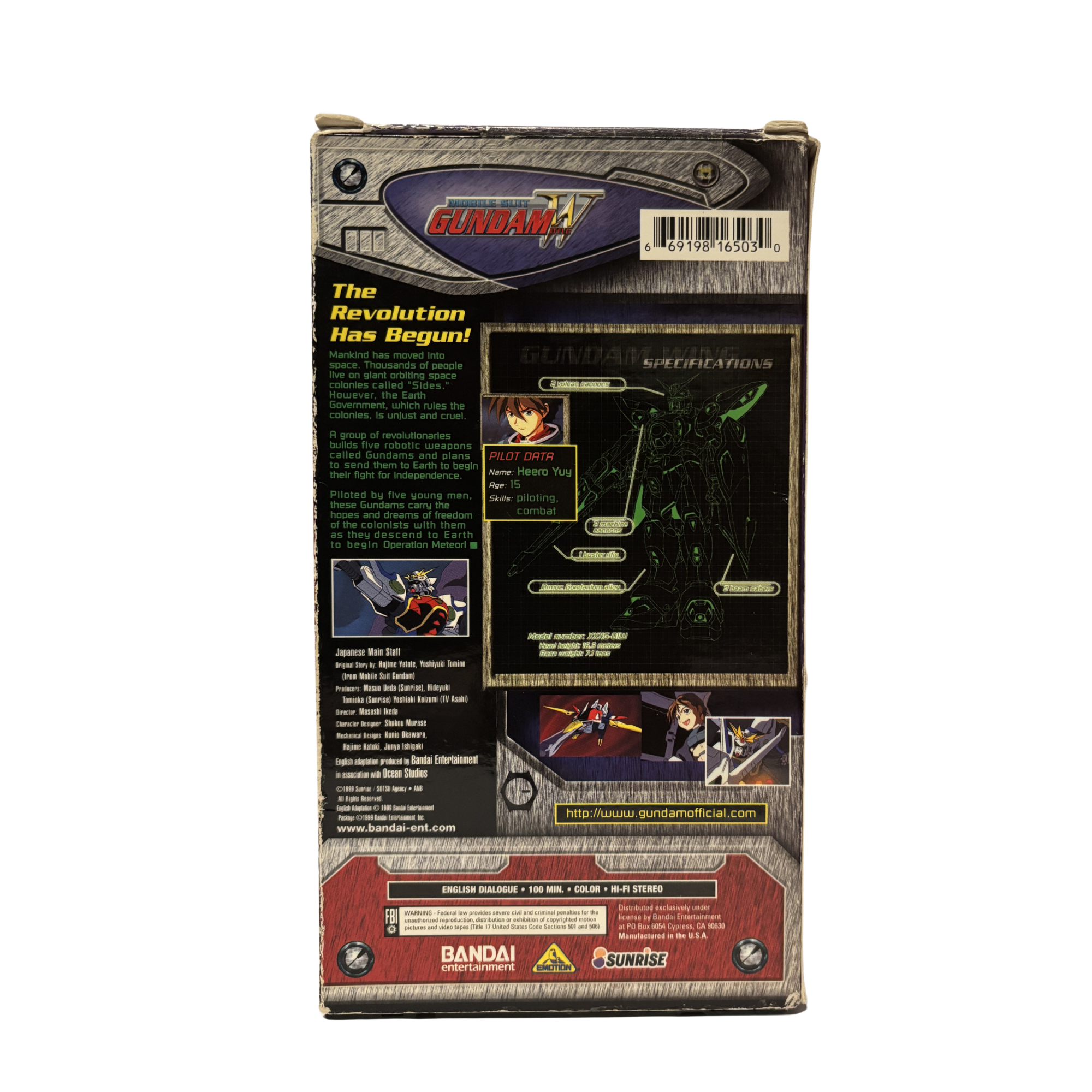 Gundam Wing Showdown In Space VHS Tape