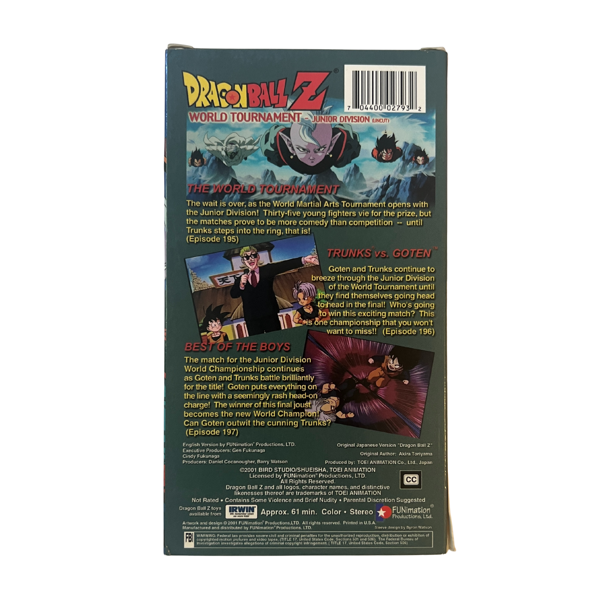 Dragon Ball Z: World Tournament, Junior Division VHS Tape