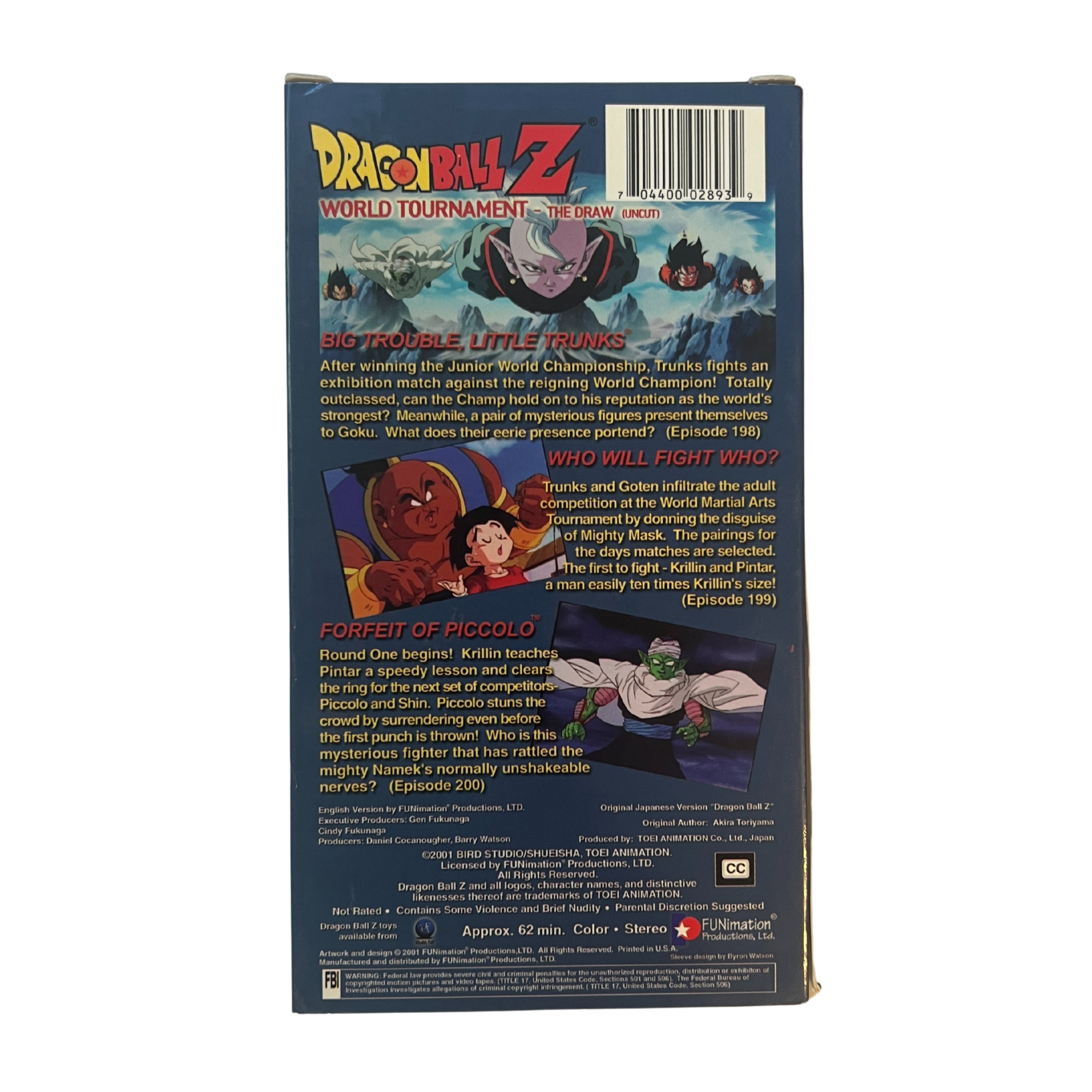 Dragon Ball Z: World Tournament, The Draw VHS Tape