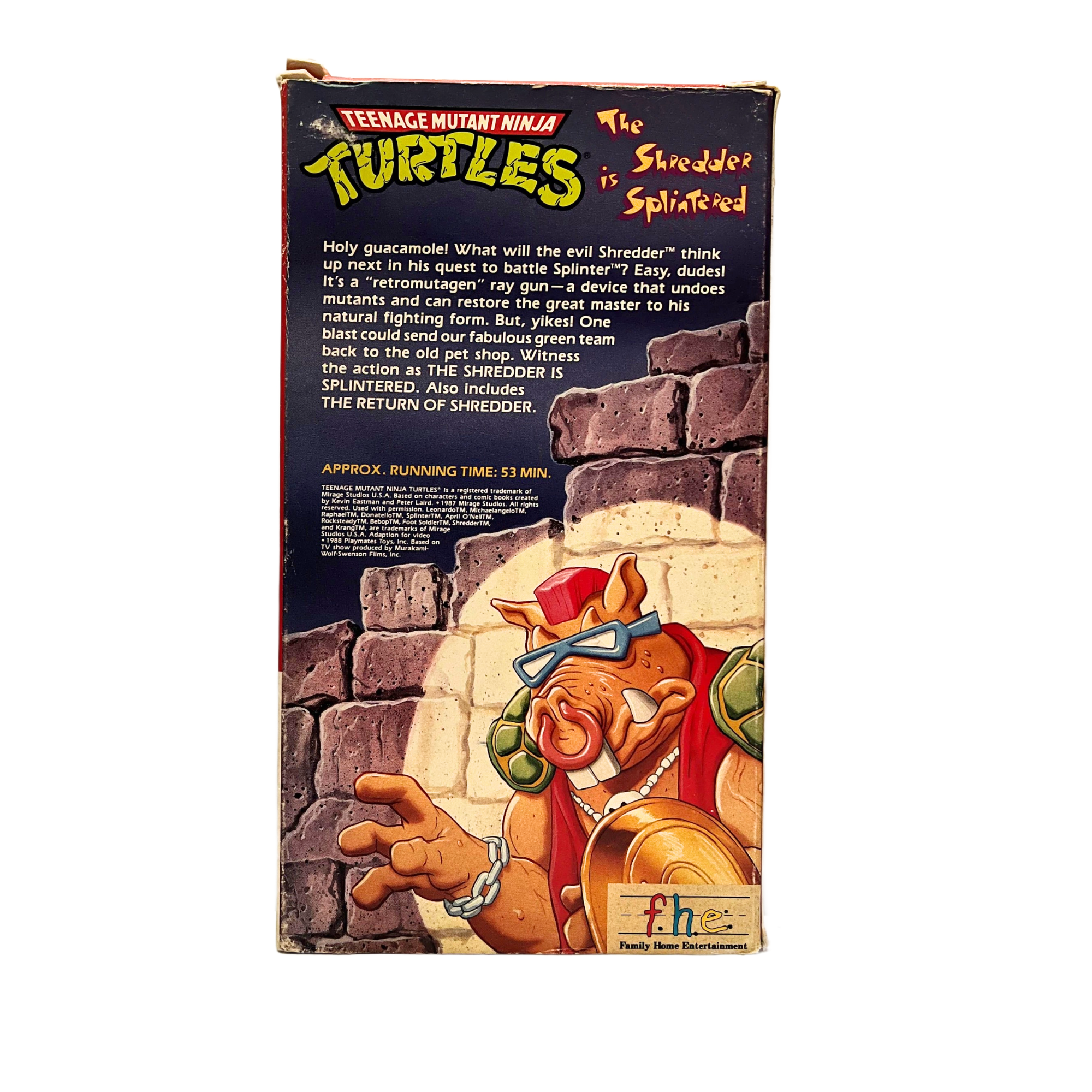 Teenage Mutant Ninja Turtles: Shredder Is Splintered VHS Tape