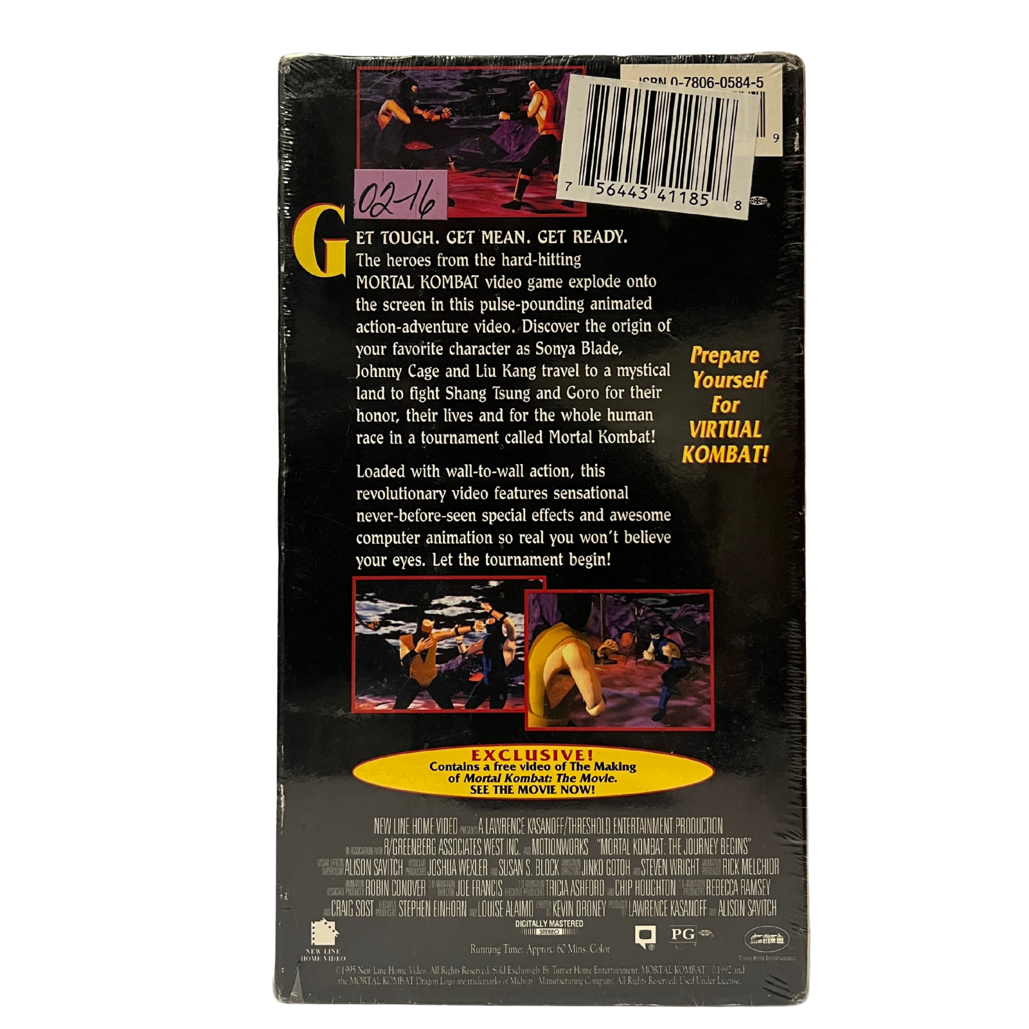 Mortal Kombat The Animated Video VHS Tape Sealed