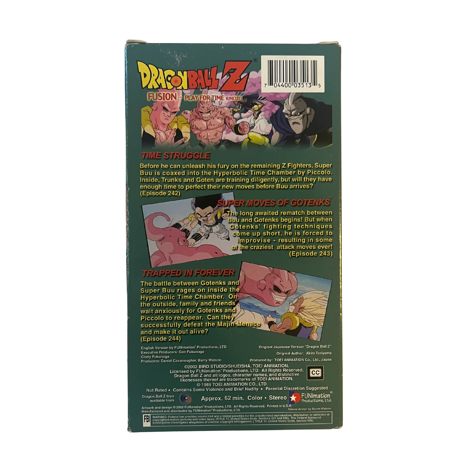 Dragon Ball Z: Fusion, Play For Time VHS Tape