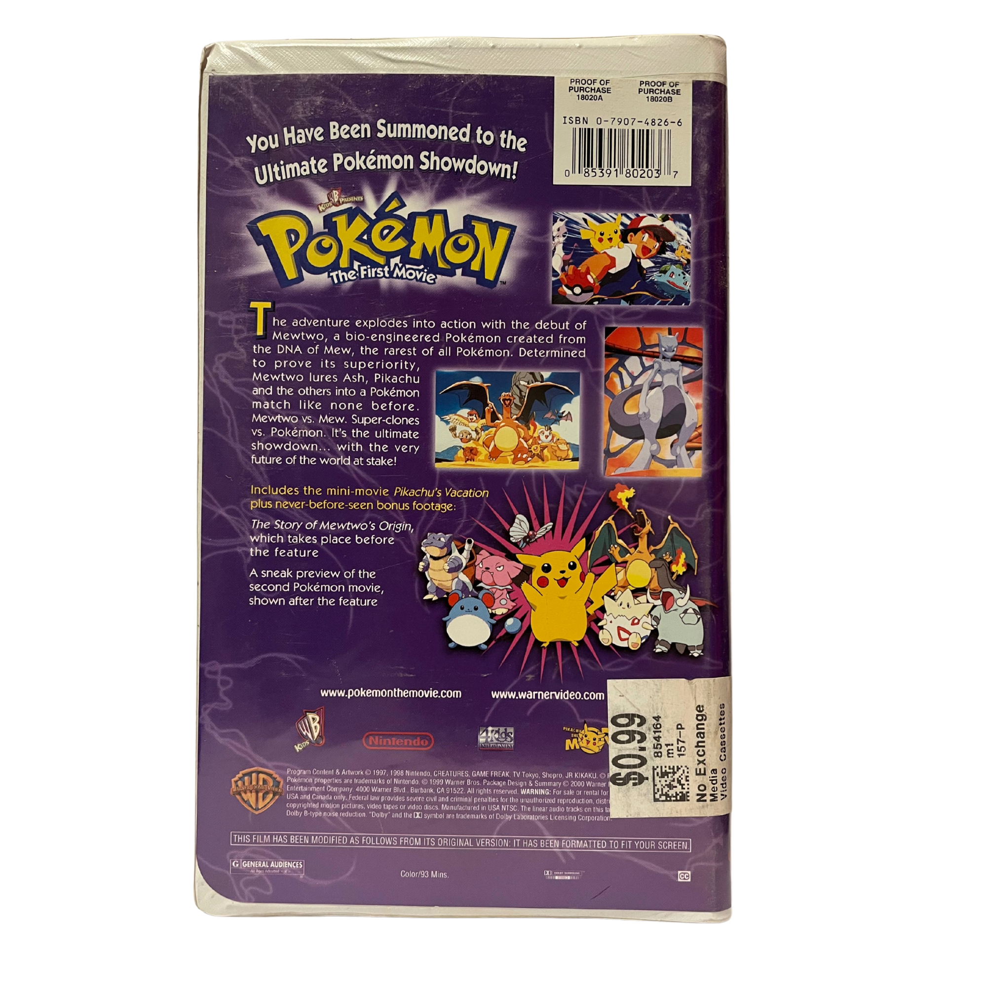 Pokemon The First Movie VHS Tape