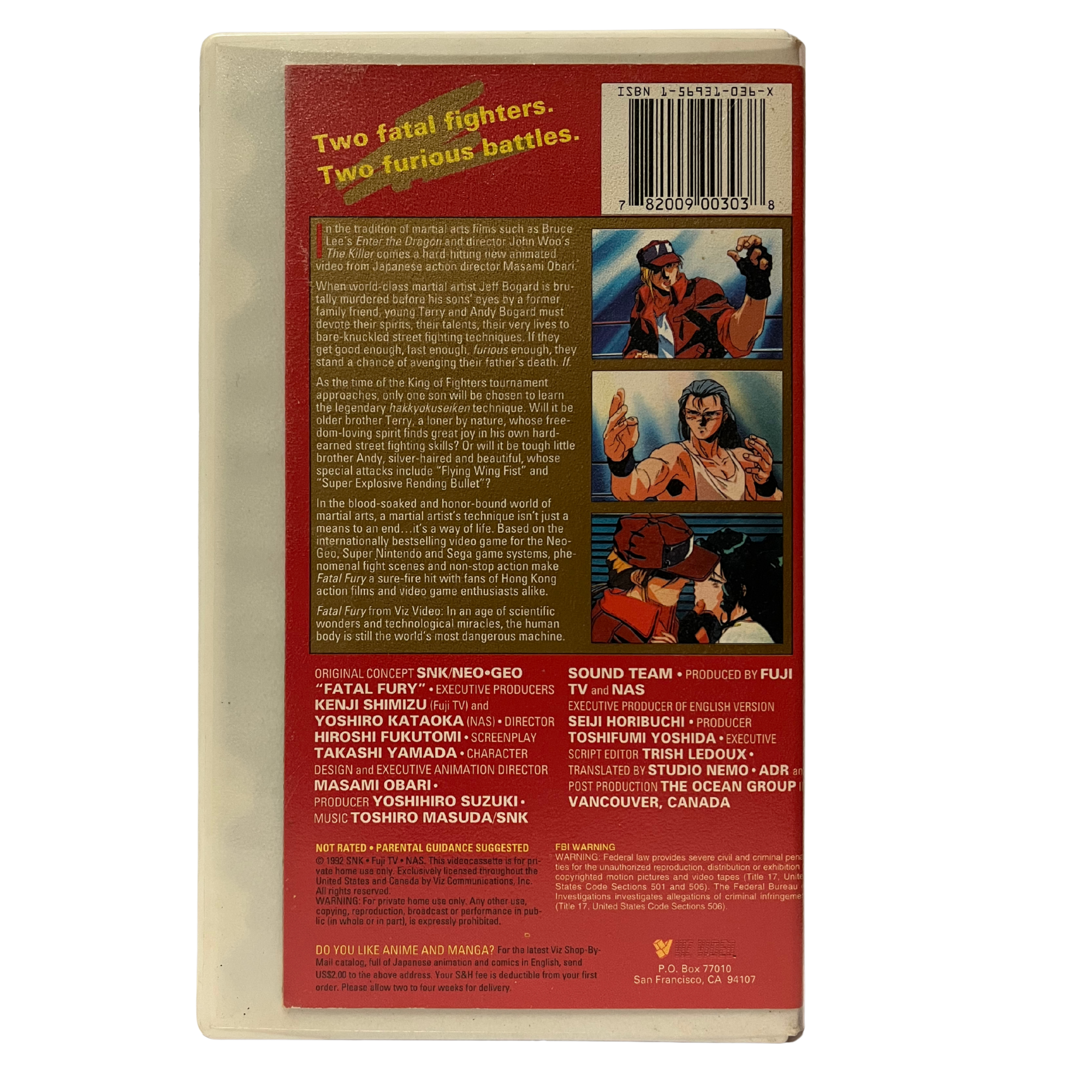 Fatal Fury: Legend of the Hungry Wolf VHS Tape