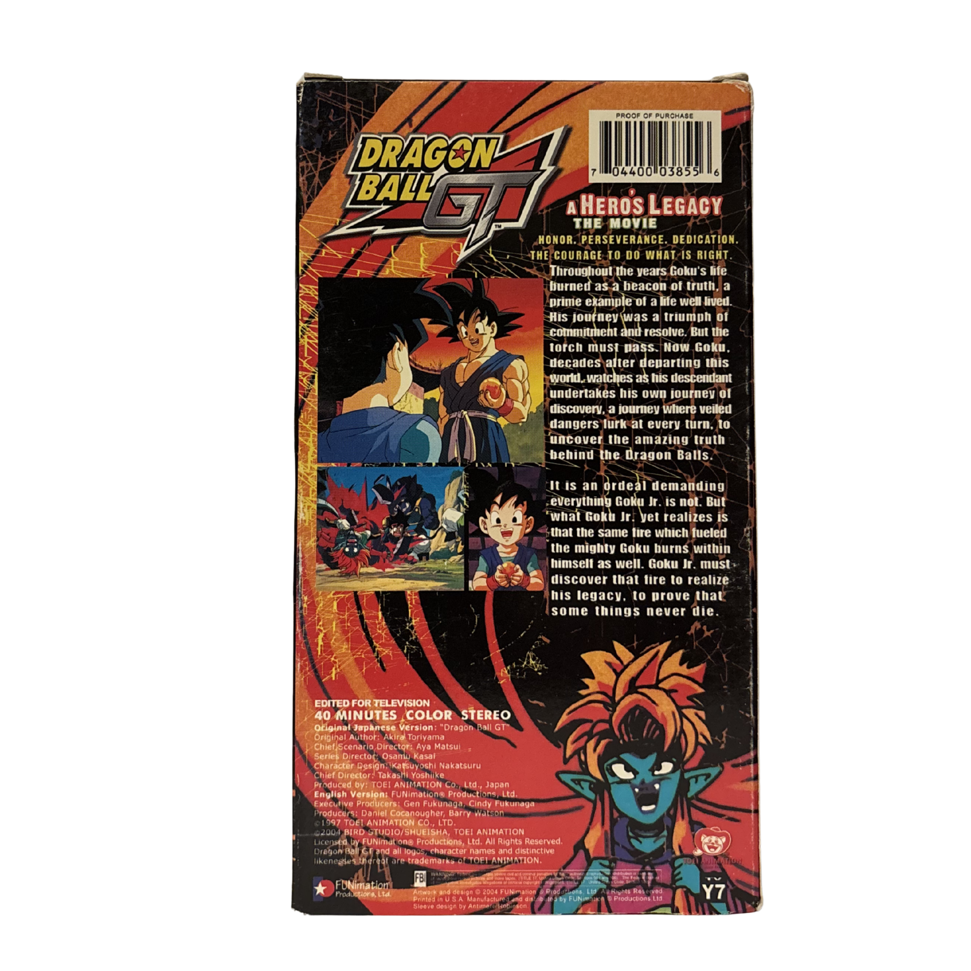 Dragon Ball GT: A Hero's Legacy The Movie VHS Tape