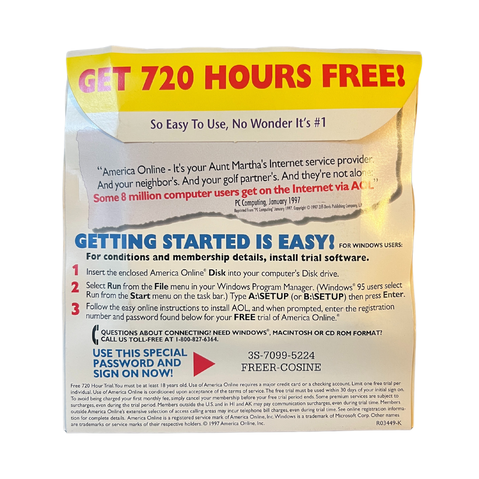 AOL Holographic V 3.0 Floppy (sealed)