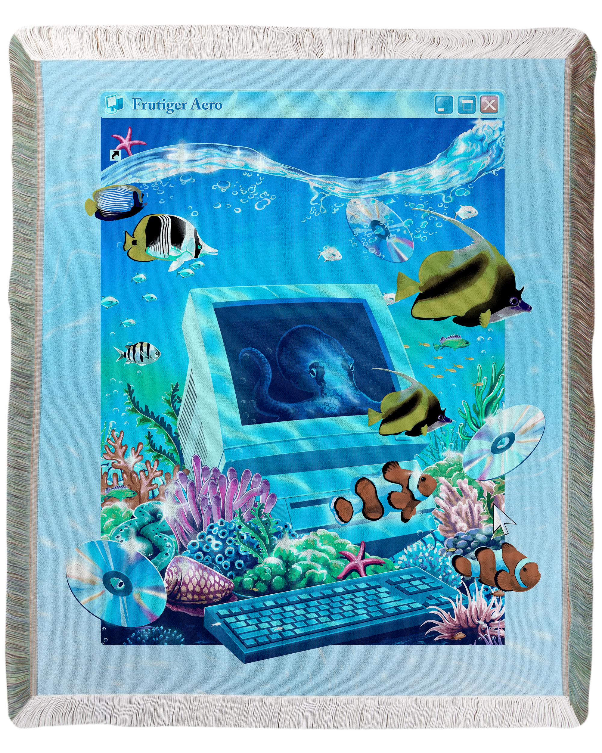 Aqua Terminal Woven Blanket