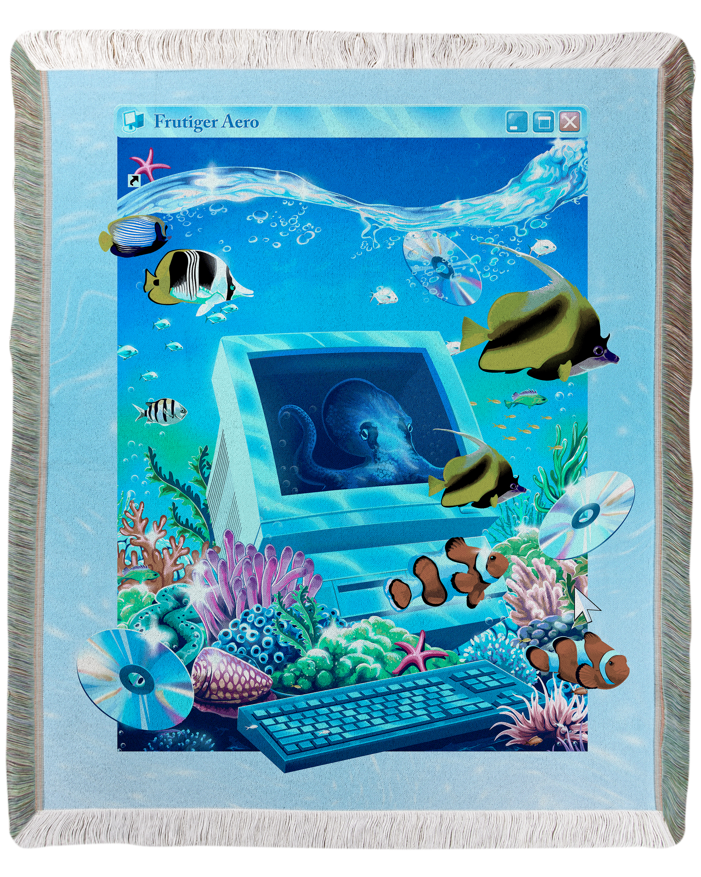 Aqua Terminal Woven Blanket