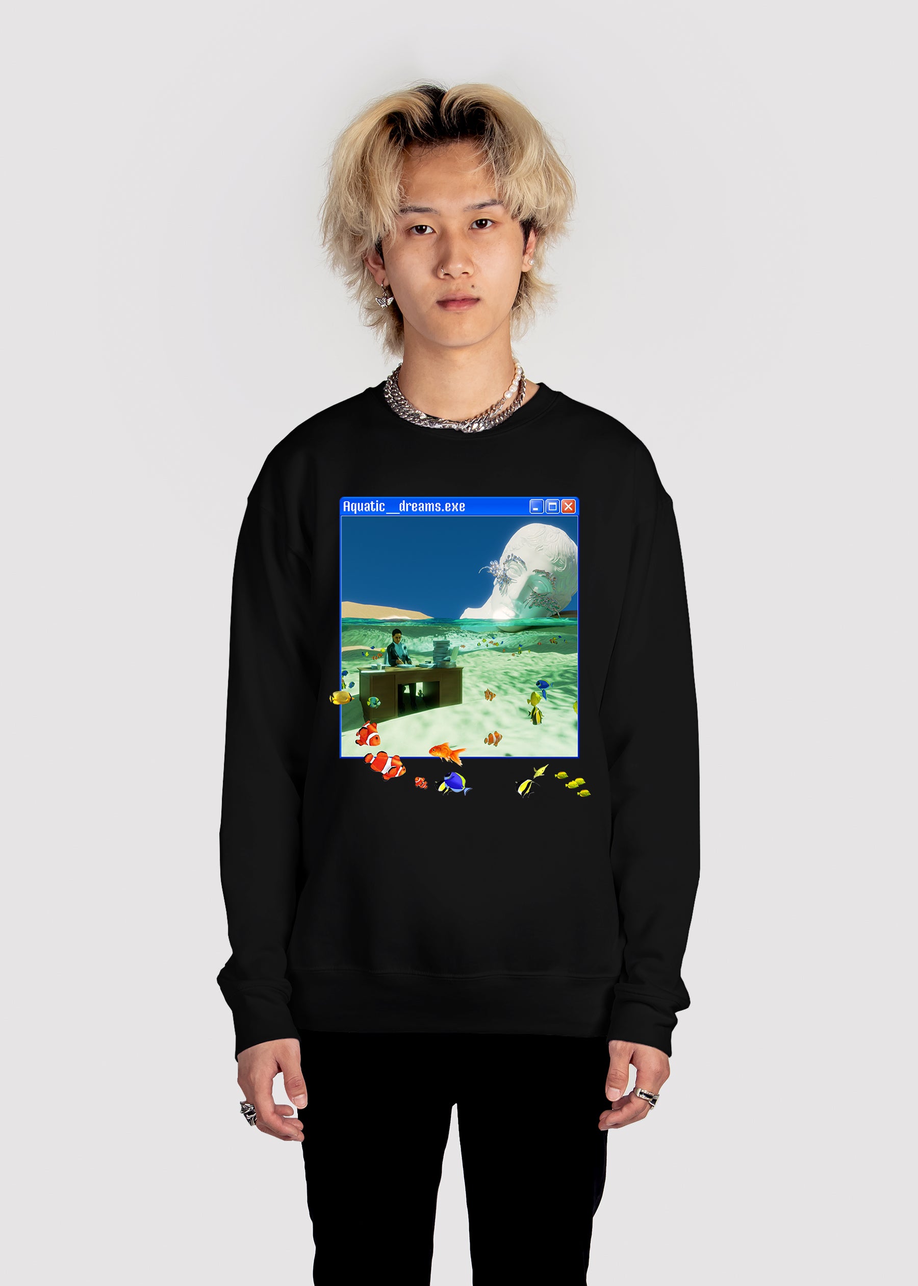 Aquatic Dreams Sweatshirt - Aquatic Dreams b Sweatshirt Man-mockup.jpg