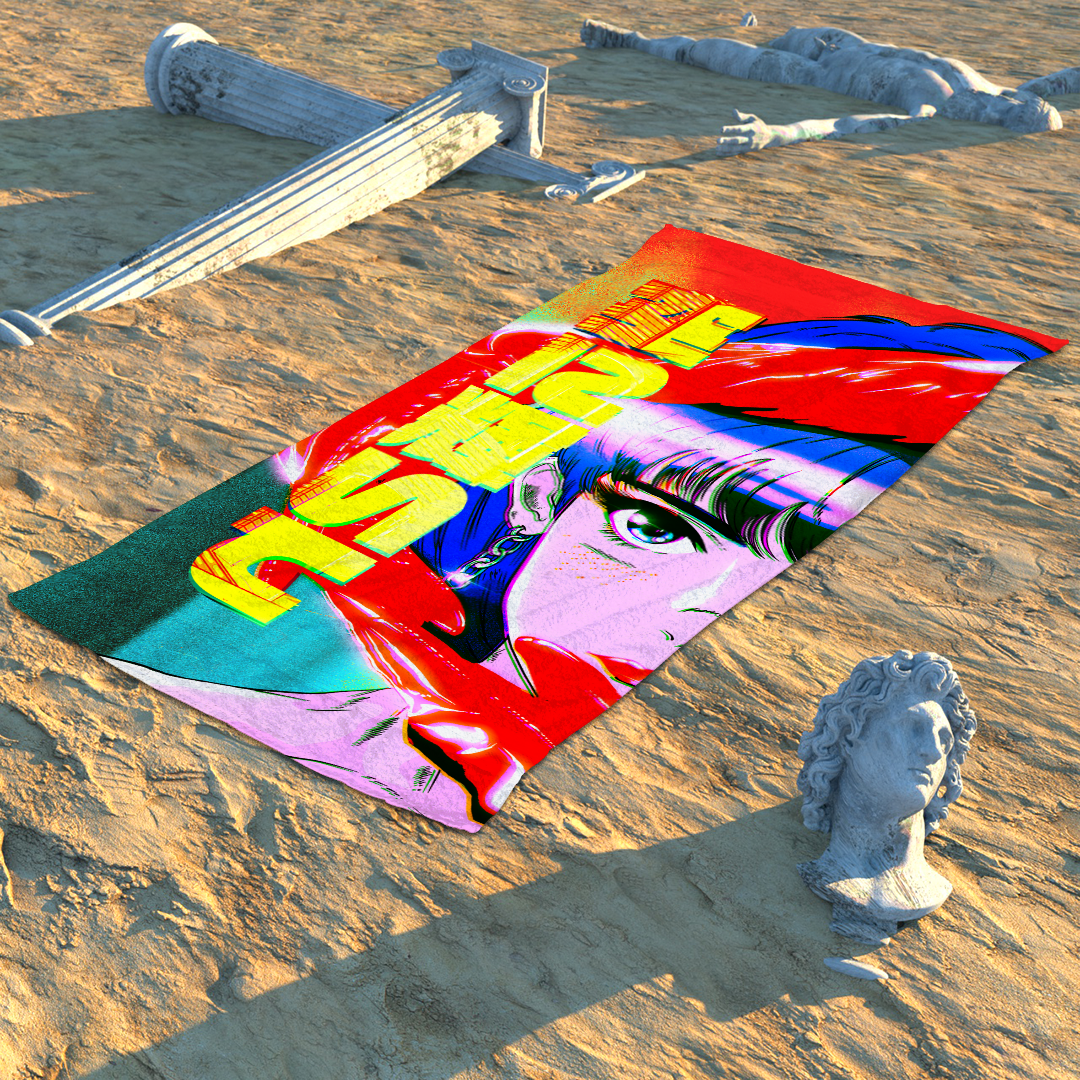 Cyber Ningyo Beach Towel