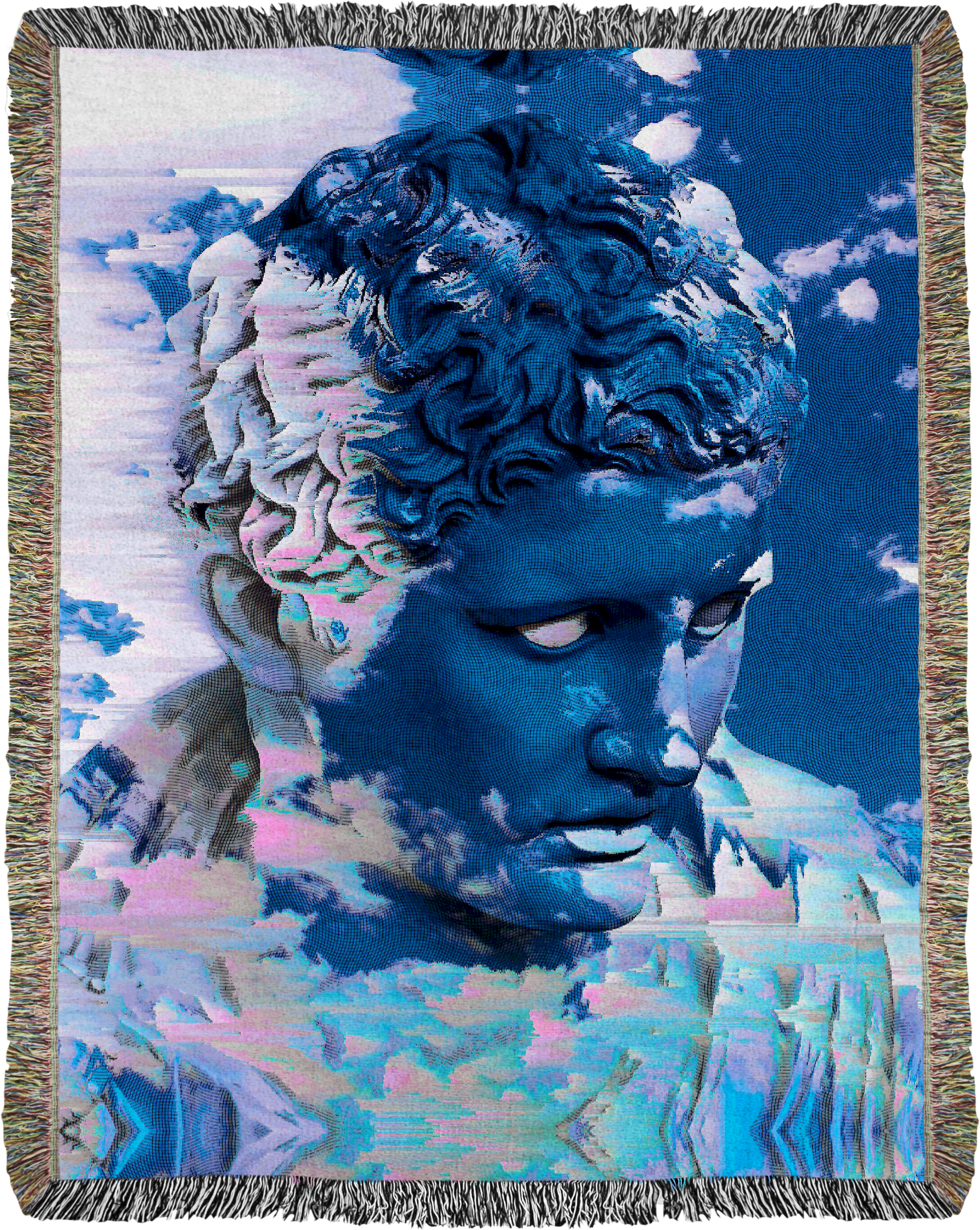 Distorted Visage Woven Blanket