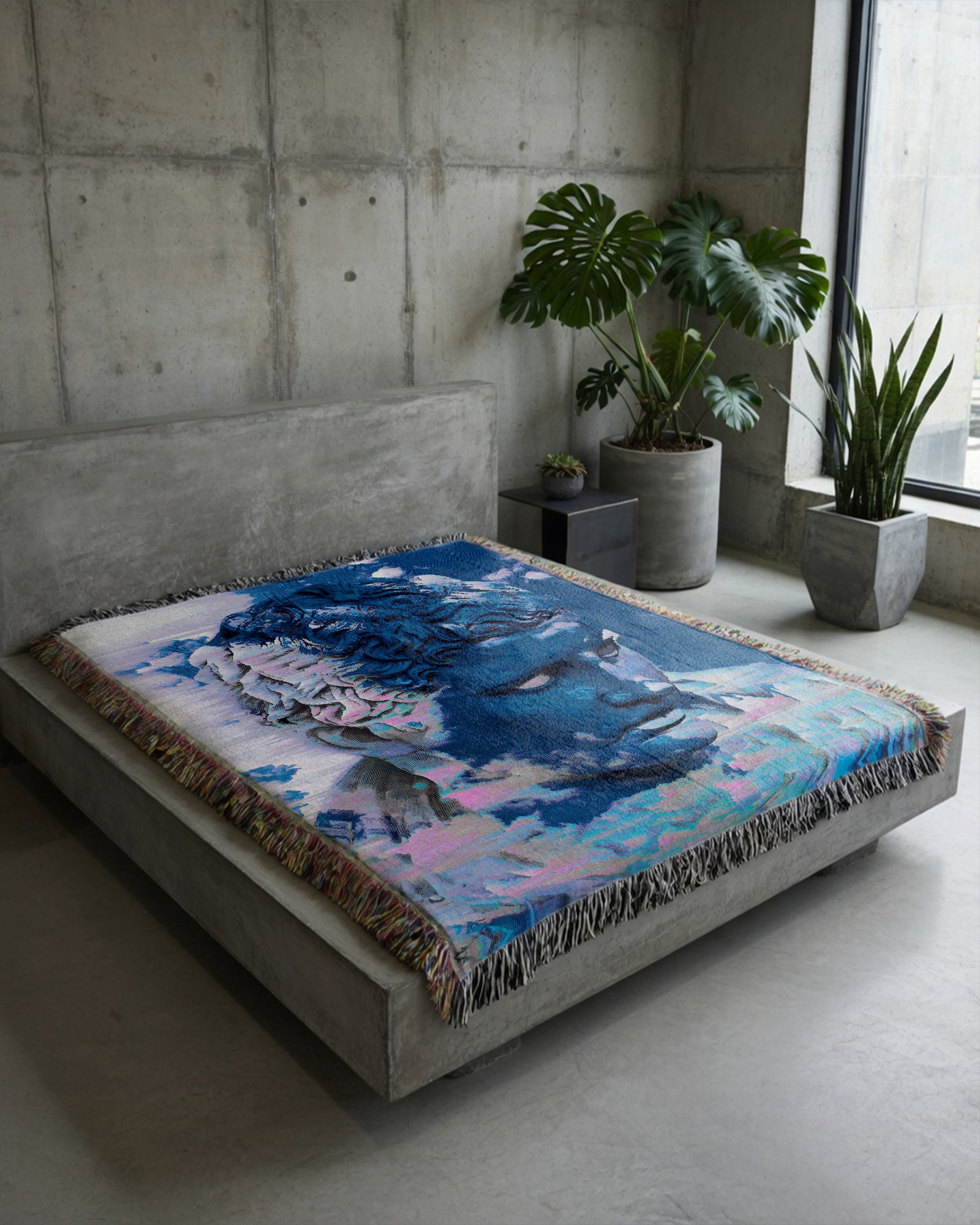 Distorted Visage Woven Blanket