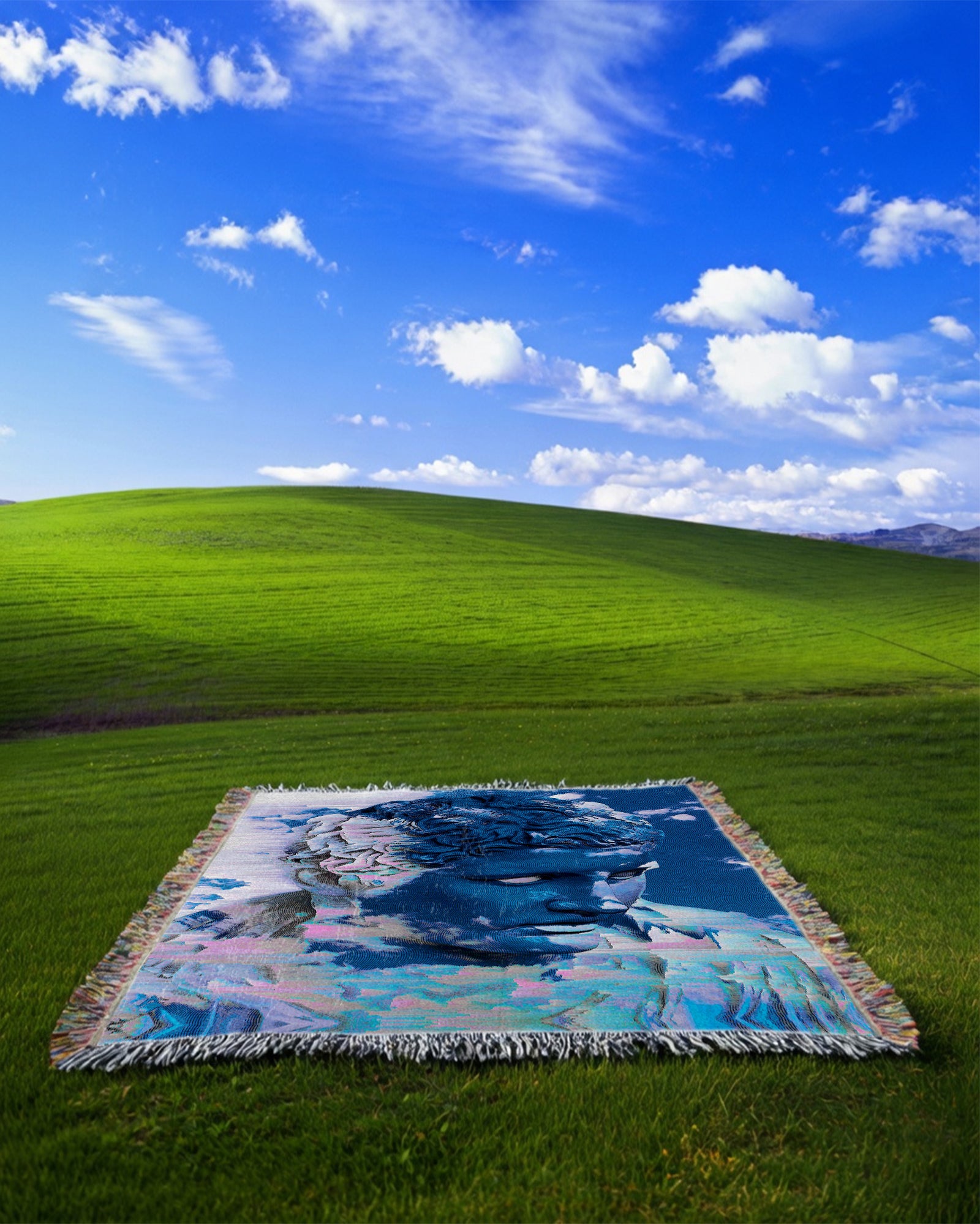 Distorted Visage Woven Blanket