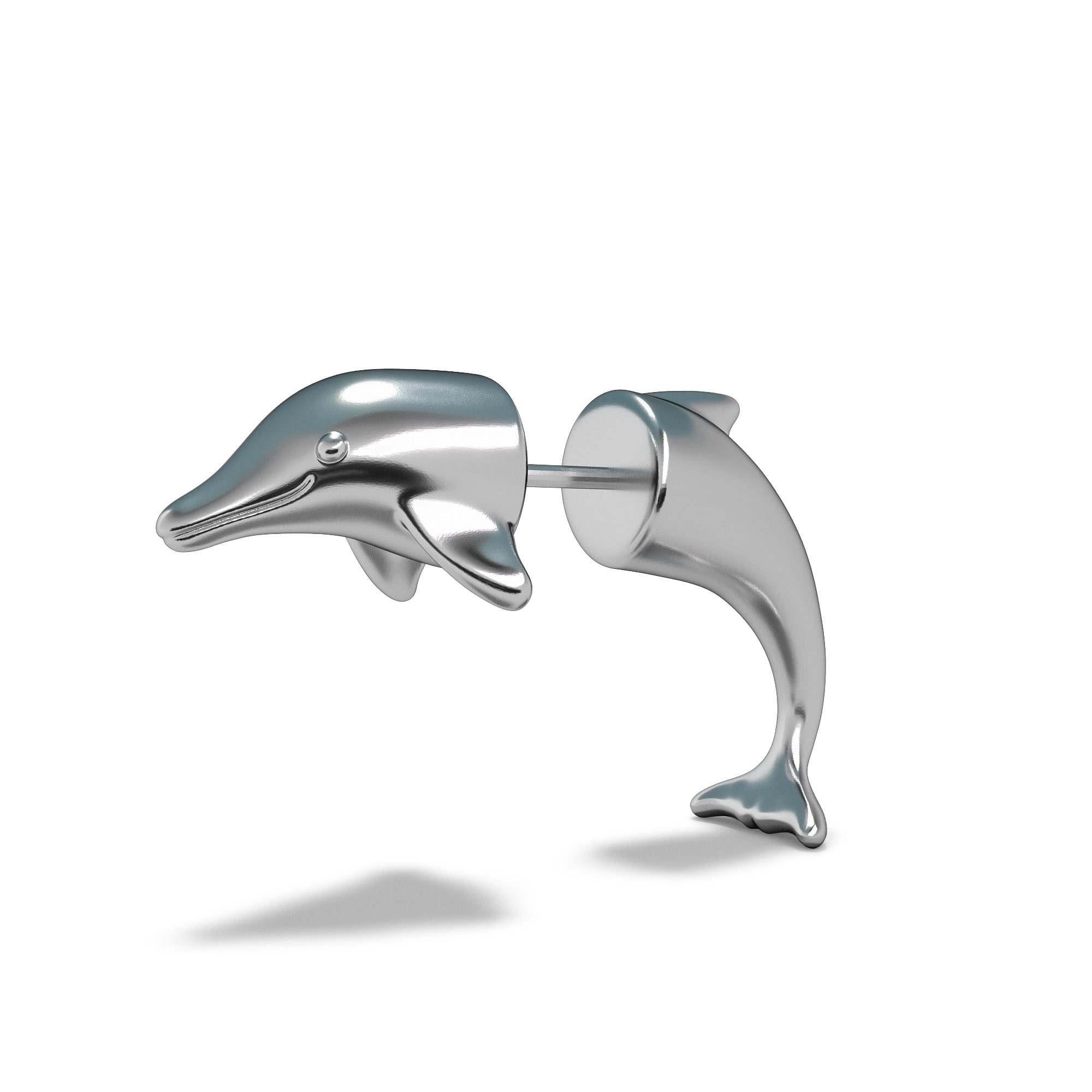 Two Dolphins Stud Earrings – Le Dragon Argenté Two Dolphins Stud Earrings – Le Dragon Argenté