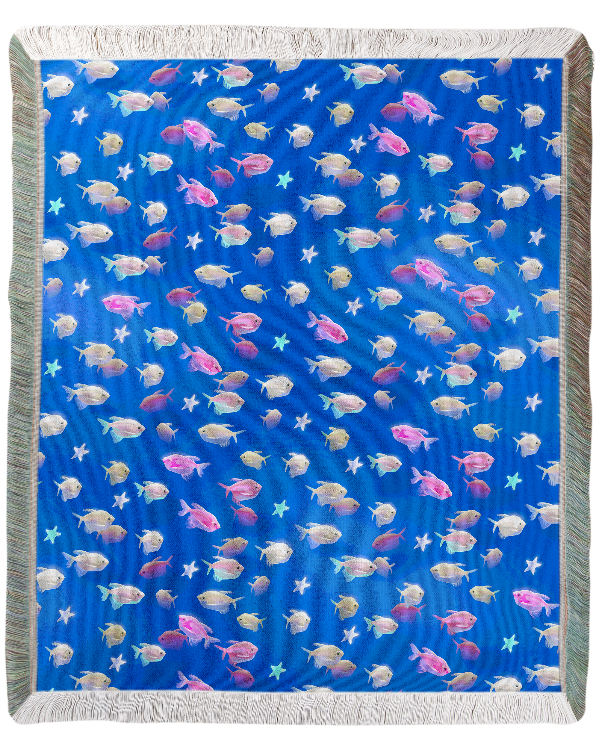 Fishes For Vapor Woven Blanket