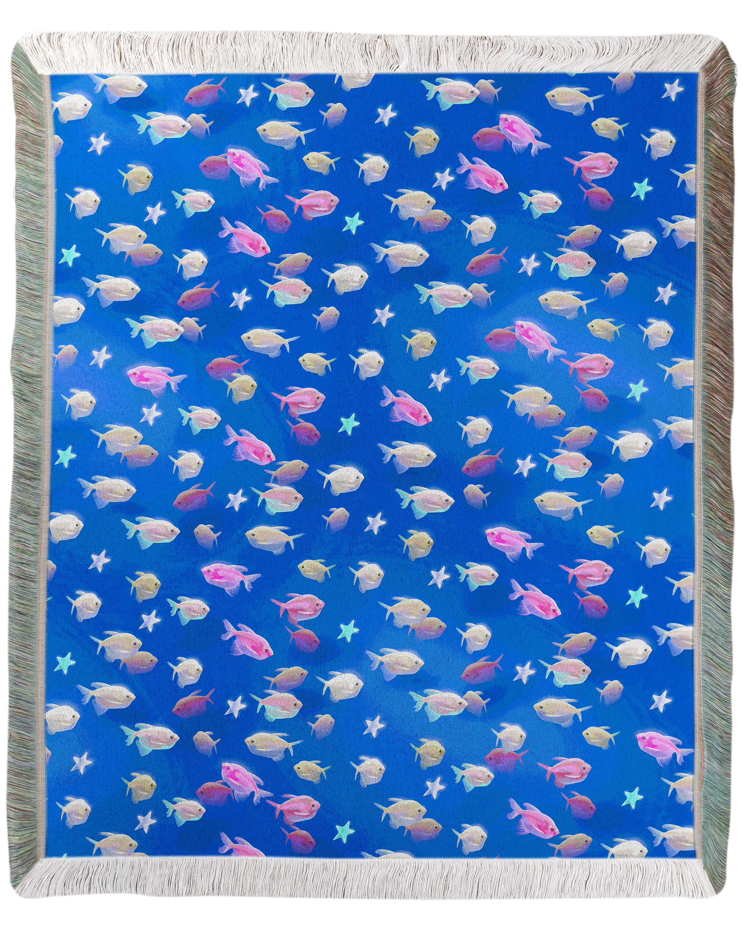 Fishes For Vapor Woven Blanket